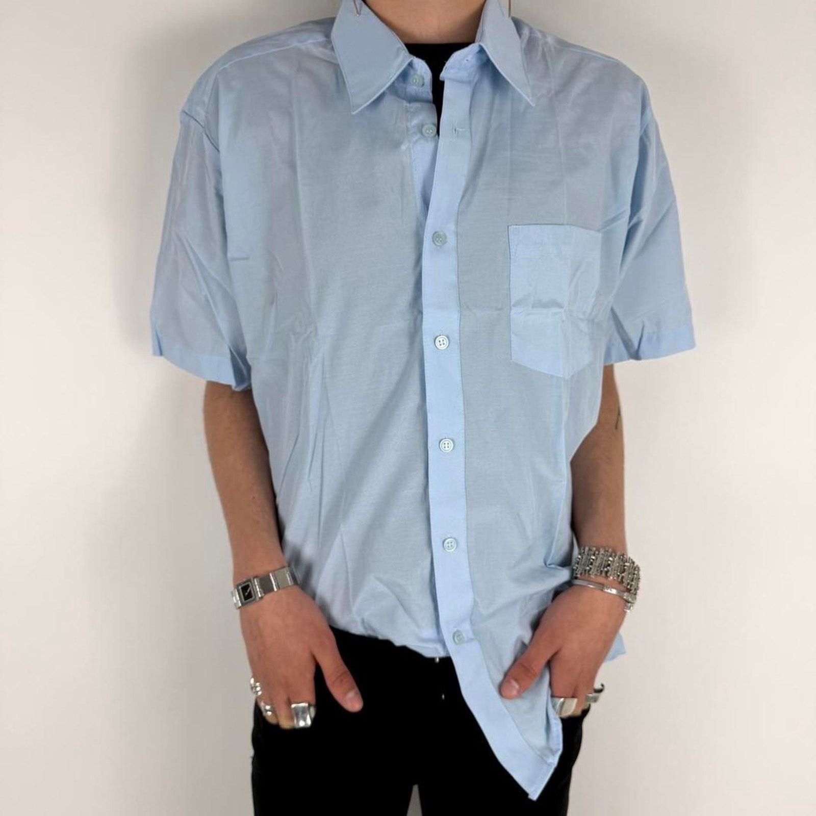 Carhartt × Dickies × Vintage Vintage y2k skater faded blue archive button up t shirt Size US M / EU 48-50 / 2 - 1 Thumbnail