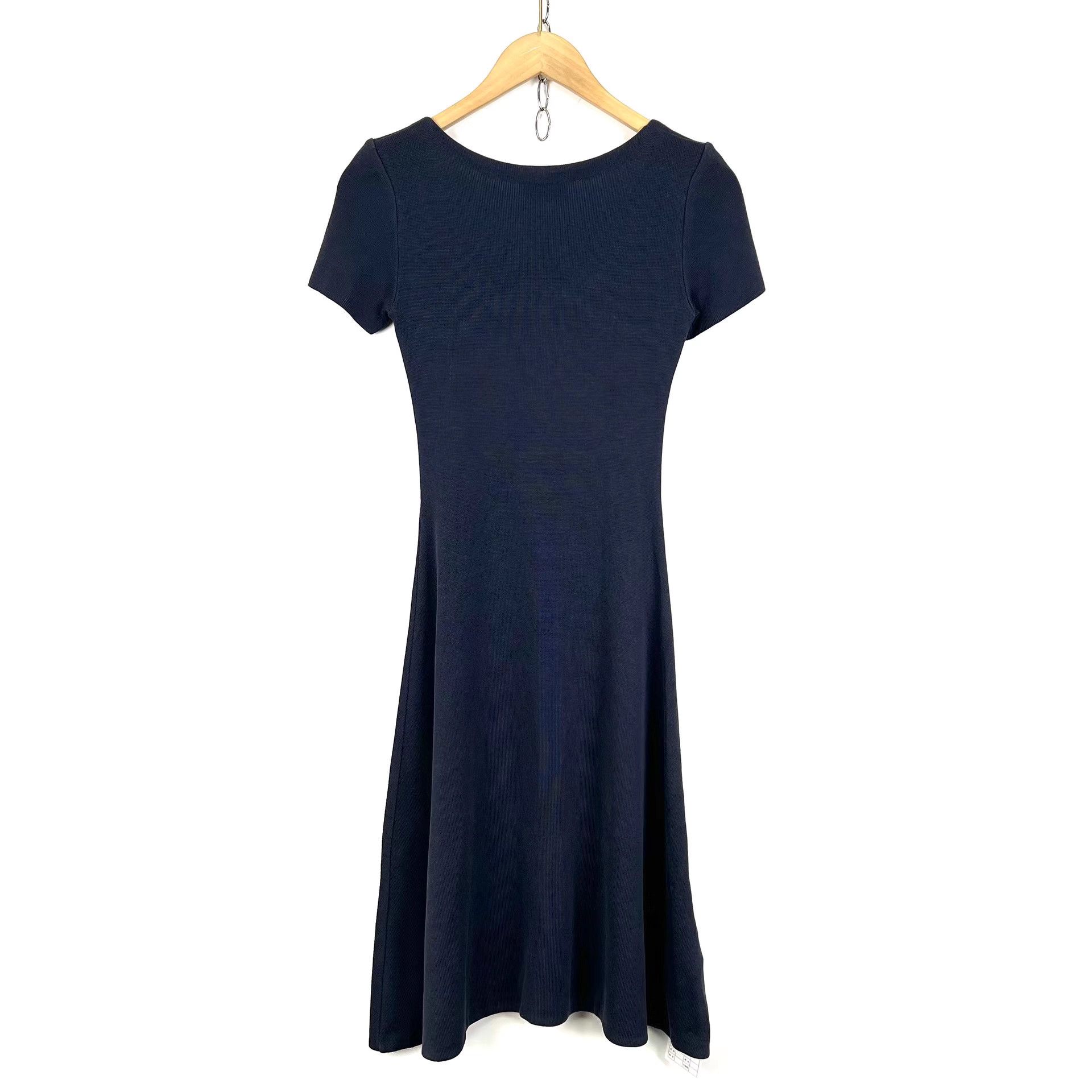 Prada Prada Black Solid Slim-Fit Short Sleeve Dress K12 Size S / US 4 / IT 40 - 2 Thumbnail