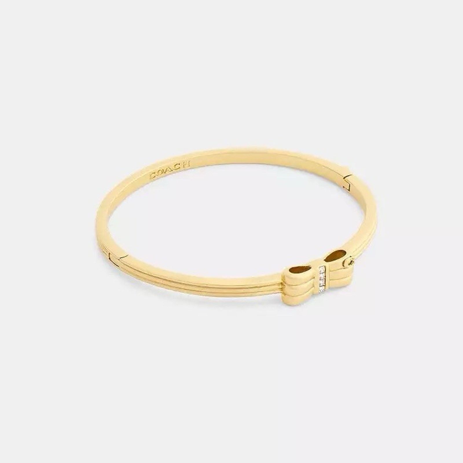 Coach NWT Coach Bow Hinged Bangle Gold Color CEM46 with dust bag Size ONE SIZE - 7 Thumbnail