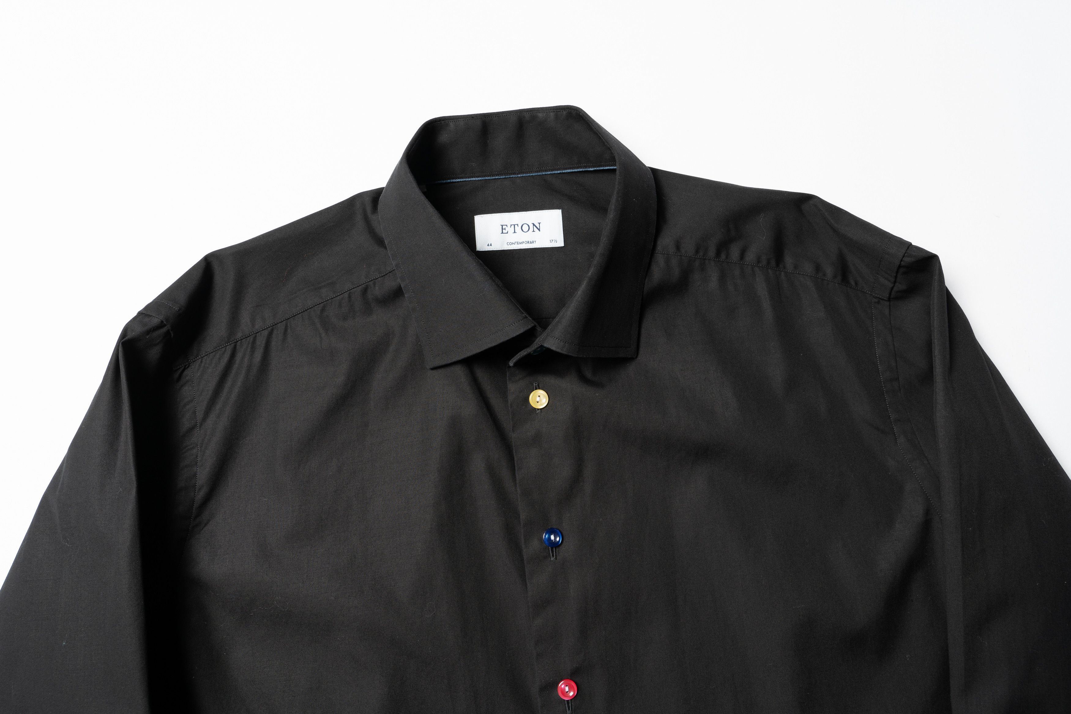 Eton 🔵 ETON Black Cotton Button Up Shirt Size US XL / EU 56 / 4 - 2 Thumbnail