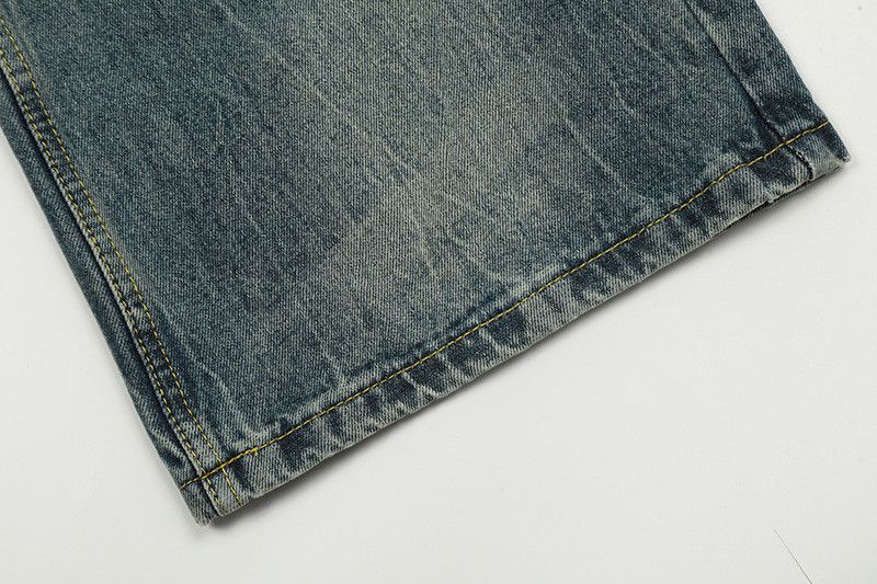 Jean American retro high street washed denim jeans for men Size US 32 / EU 48 - 5 Thumbnail