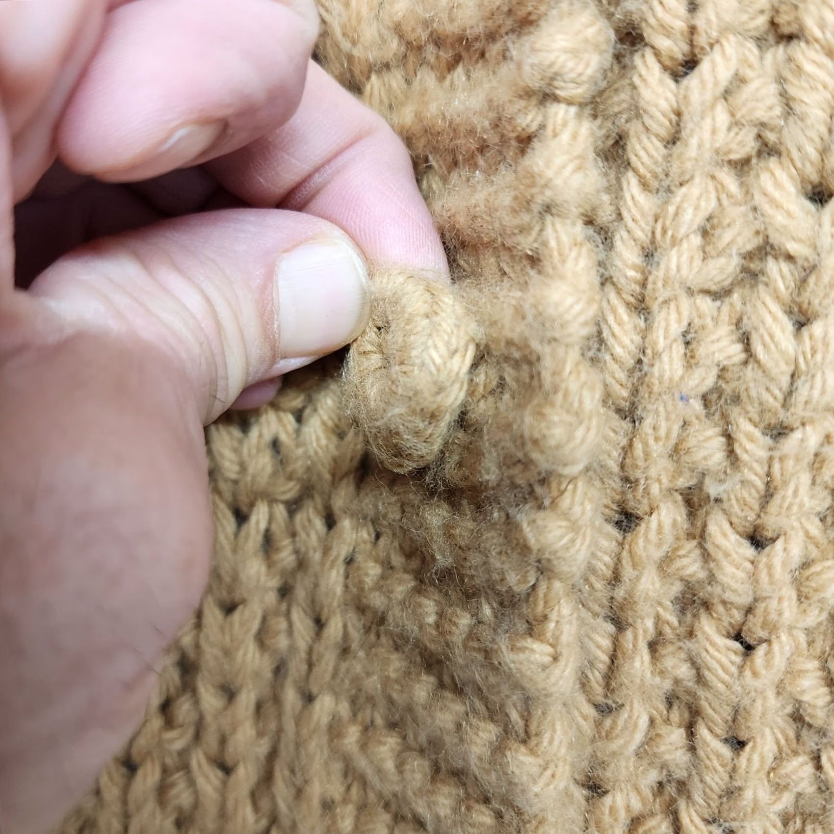 Vintage VINTAGE Handmade Sweater Cardigan Womens S/M Tan Long Sleeve Wool Blend? (retain original words only) Size M / US 6-8 / IT 42-44 - 5 Thumbnail