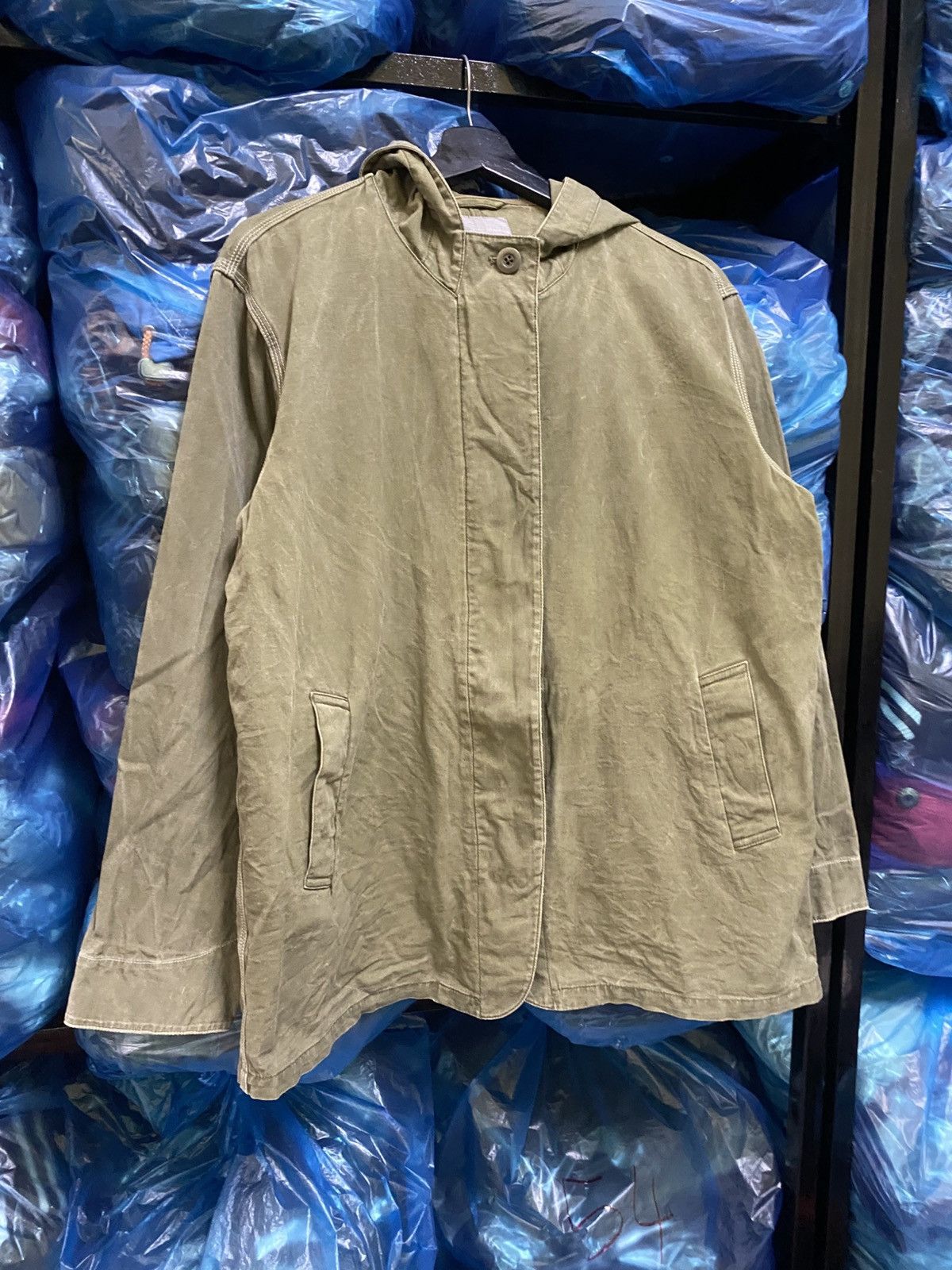 Other Powder Olive Green Hooded Canvas Jacket - Japanese Workwear Size US M / EU 48-50 / 2 - 3 Thumbnail