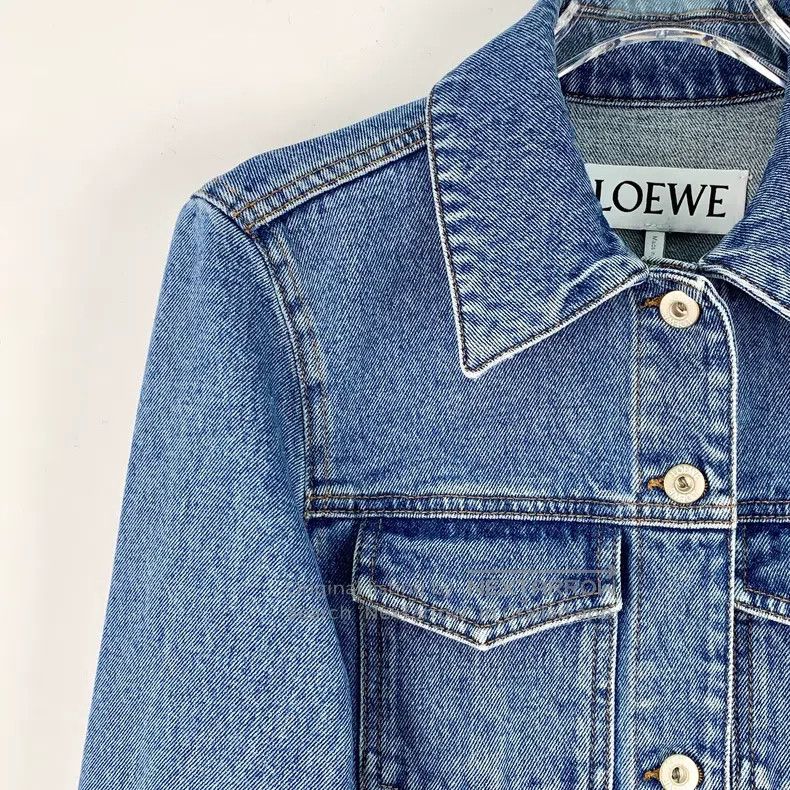 Loewe Loewe Blue Logo Embroidered Cotton Lapel Single Breasted L Size XXS / US 00 / IT 34 - 3 Thumbnail
