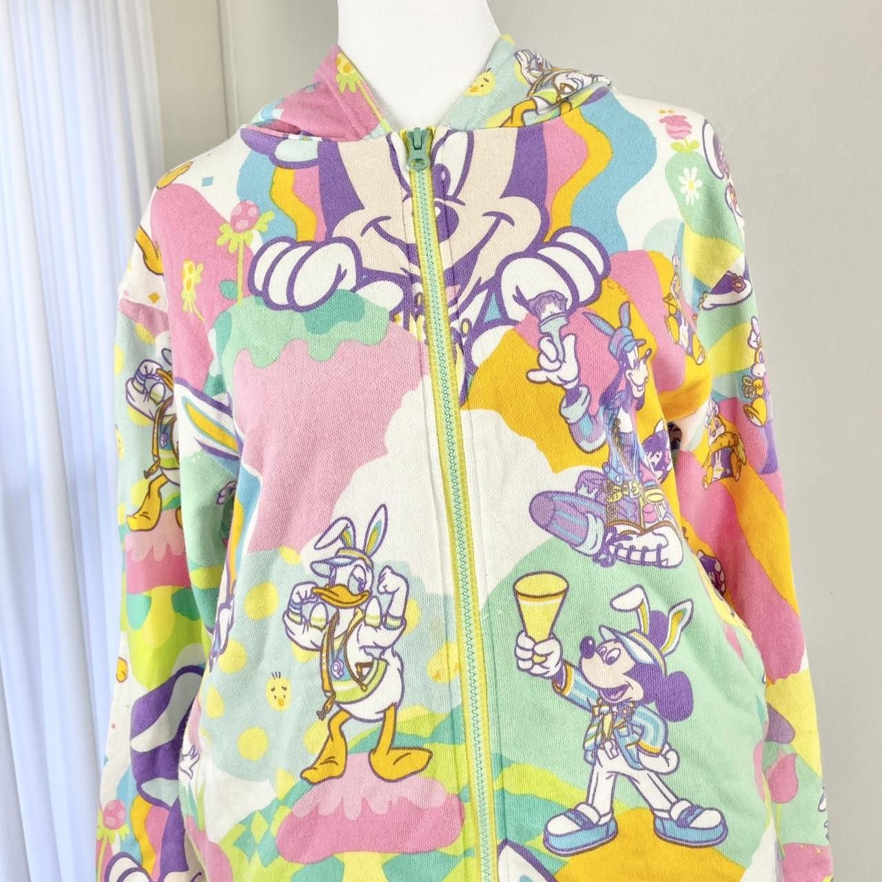 Disney Disney Tokyo Colorful All Over Hippie Tye-Dye Print Hoodie ♡ Size L / US 10 / IT 46 - 2 Thumbnail