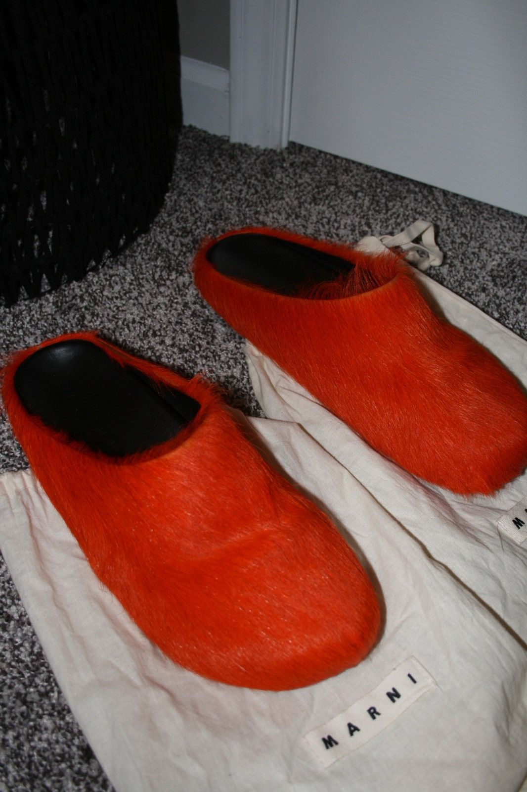 Marni MARNI Orange Long Hair Calfskin Fussbett Slip-on Loafers Size US 12 / EU 45 - 5 Thumbnail