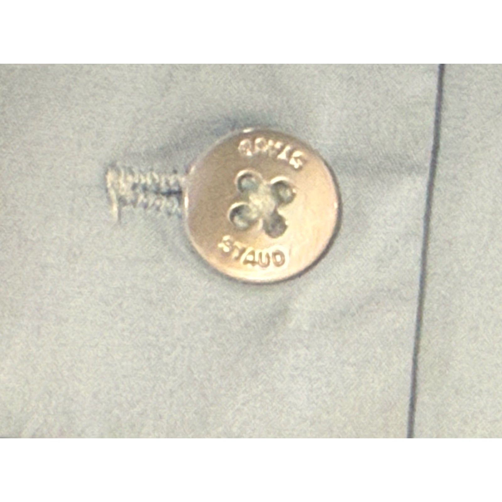 Staud STAUD Boxy Cropped Long Sleeve Button-Up Collared Top XS Women Blue Size XS / US 0-2 / IT 36-38 - 3 Thumbnail