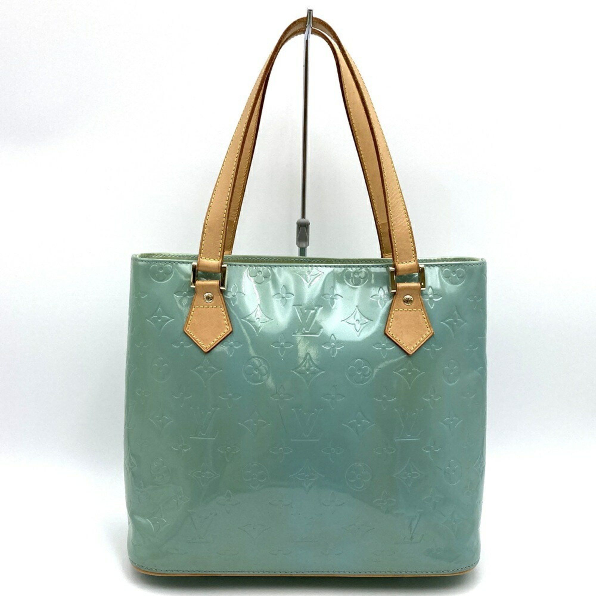 Louis Vuitton Houston M91303 Tote Bag Vernis Enamel Green Women's