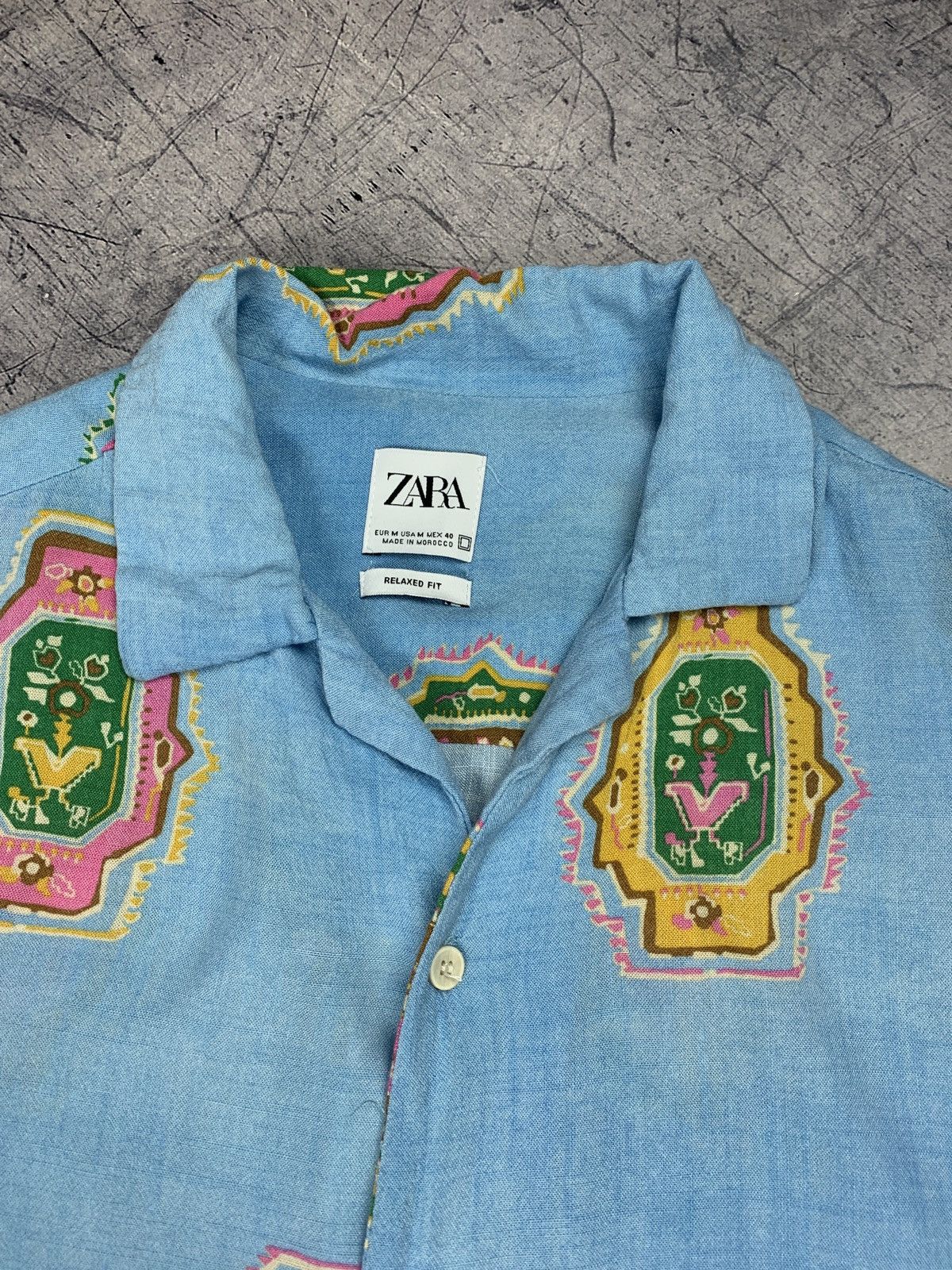 Zara Zara Crazy Hawaiian Shirt Short Sleeve Y2K Multicolor Art Size US M / EU 48-50 / 2 - 4 Thumbnail