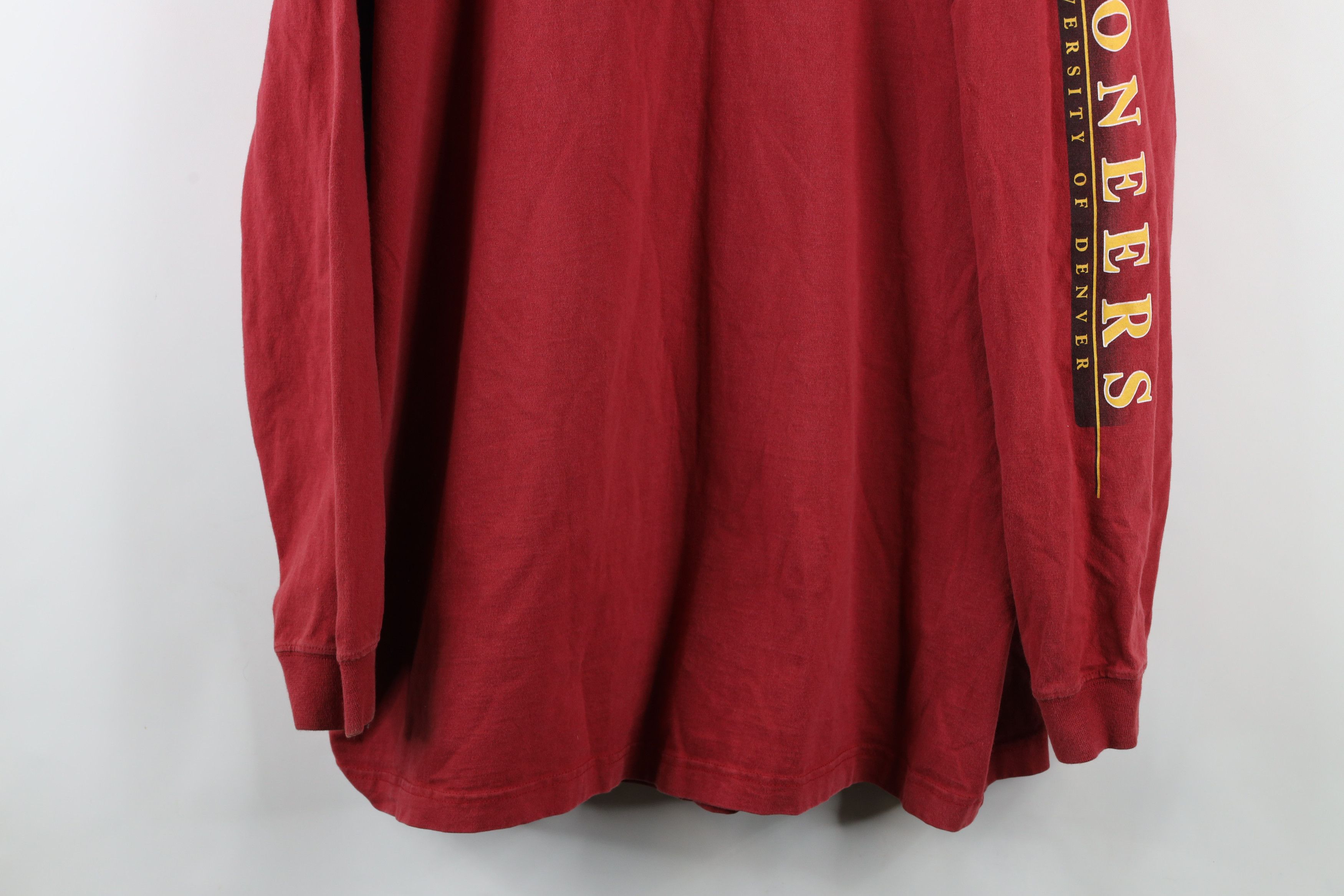 Vintage Vintage 90s University of Denver Long Sleeve T-Shirt Red Size US XXL / EU 58 / 5 - 3 Thumbnail