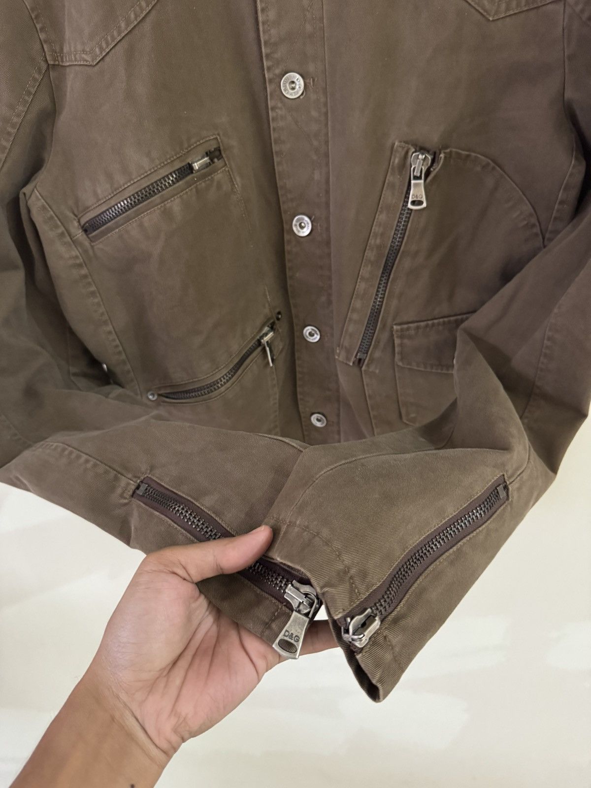 Dolce & Gabbana BROWN PUNK MOTIF BY DOLCE & GABBANA MULTI POCKET JACKET Size US M / EU 48-50 / 2 - 6 Thumbnail