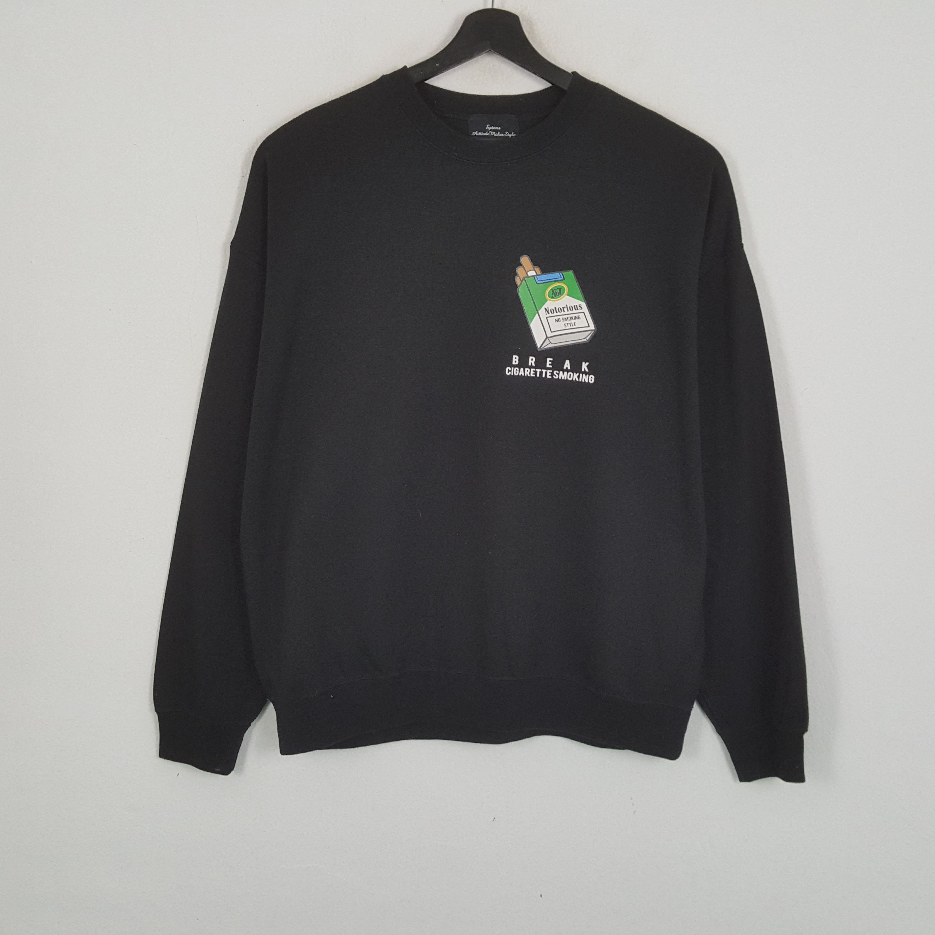 Vintage NOTORIOUS BREAK CIGARETTE Back Print Design Sweatshirt Size US XXL / EU 58 / 5 - 3 Thumbnail