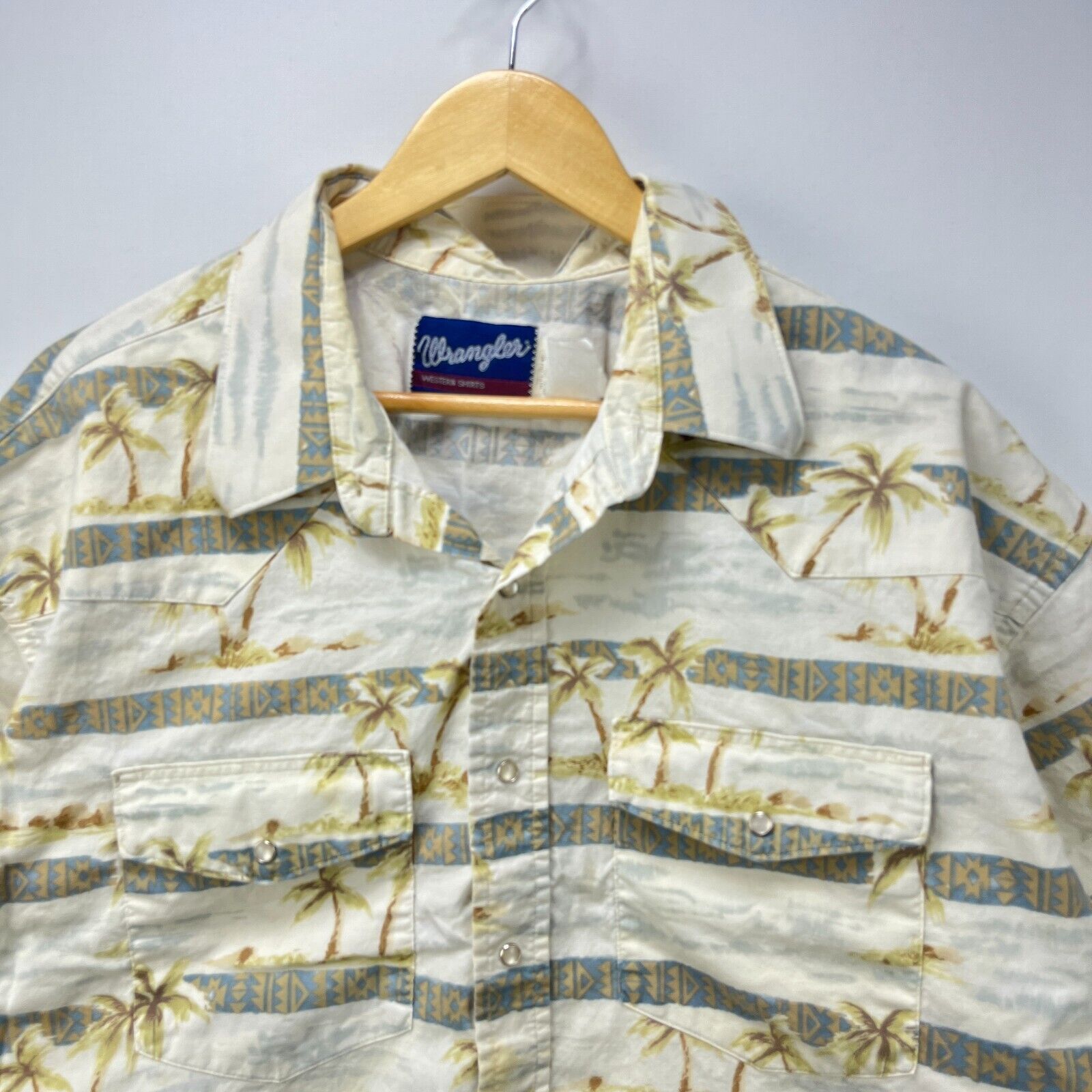 Vintage × Wrangler Vintage 90s Wrangler Western Shirt 3XL Shortsleeve Button Up Size US XXL / EU 58 / 5 - 3 Thumbnail