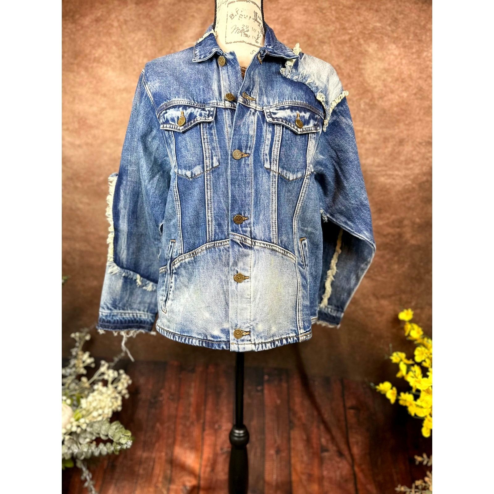 Free People Free PeopleXSandrine Rose Patchwork Trucker Jacket S Size S / US 4 / IT 40 - 3 Thumbnail