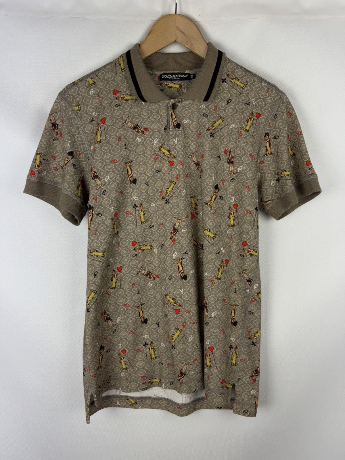 Dolce & Gabbana D&G Playing Cards Overprinted Short Sleeve Polo Shirt Size US M / EU 48-50 / 2 - 1 Thumbnail