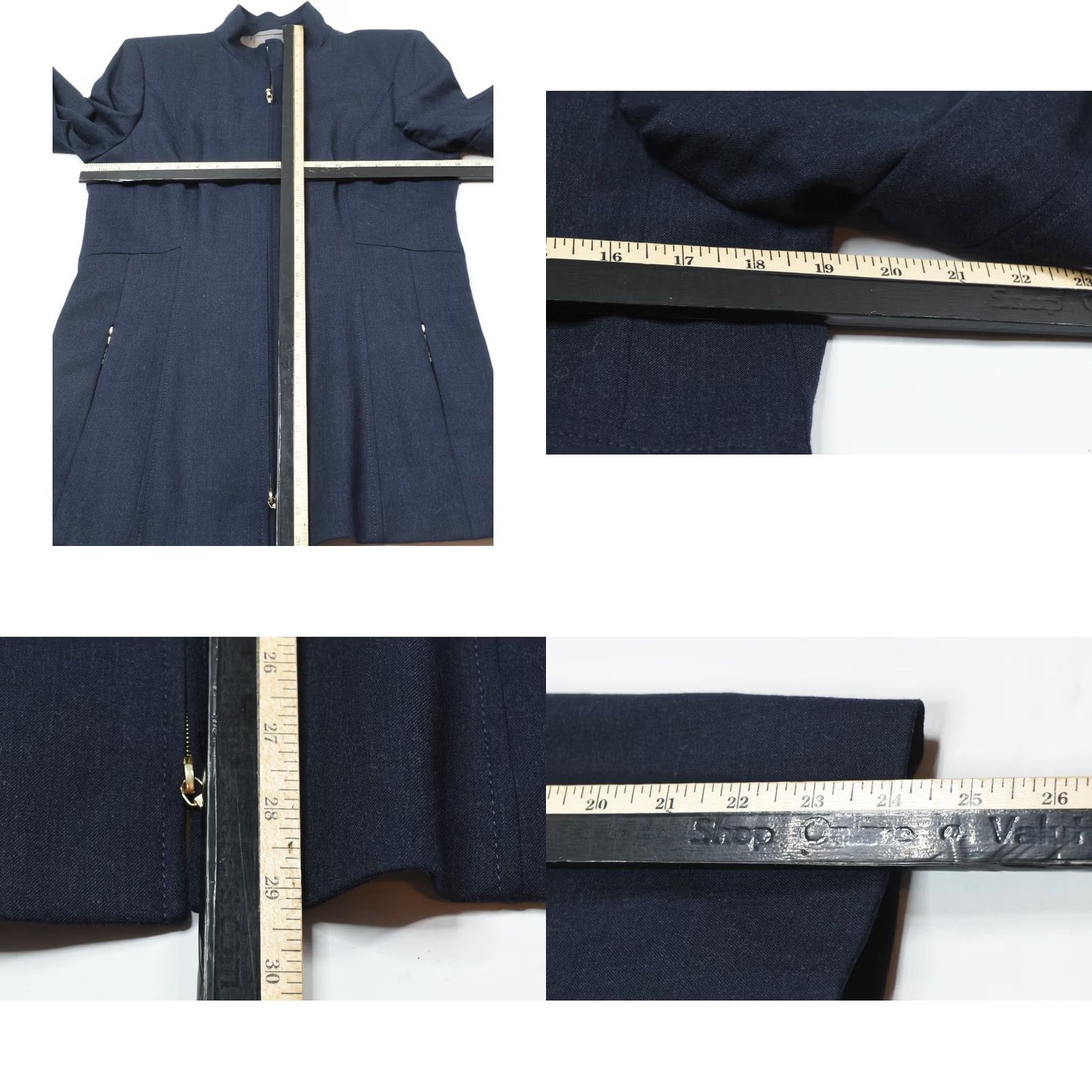 Escada ESCADA Skirt Jacket Suit Navy Wool Full-Zip Midi Womens 40 Size 27" / US 4 / IT 40 - 8 Thumbnail