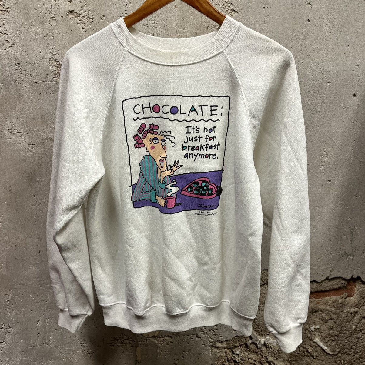 Vintage 90s Carousel Creations Chocolate For Breakfast Crewneck L Size US L / EU 52-54 / 3 - 1 Thumbnail