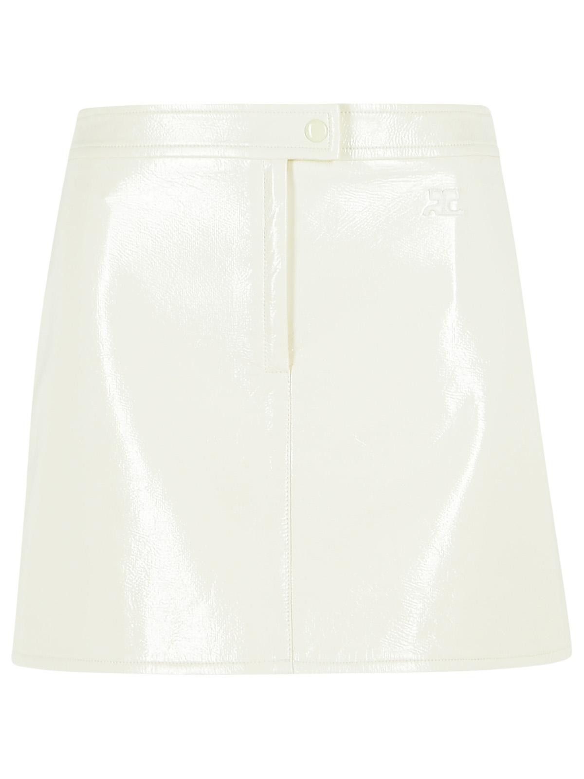 Courreges COURREGES 'Reedition' White Polyester Blend Miniskirt Size 27" / US 4 / IT 40 - 1 Thumbnail
