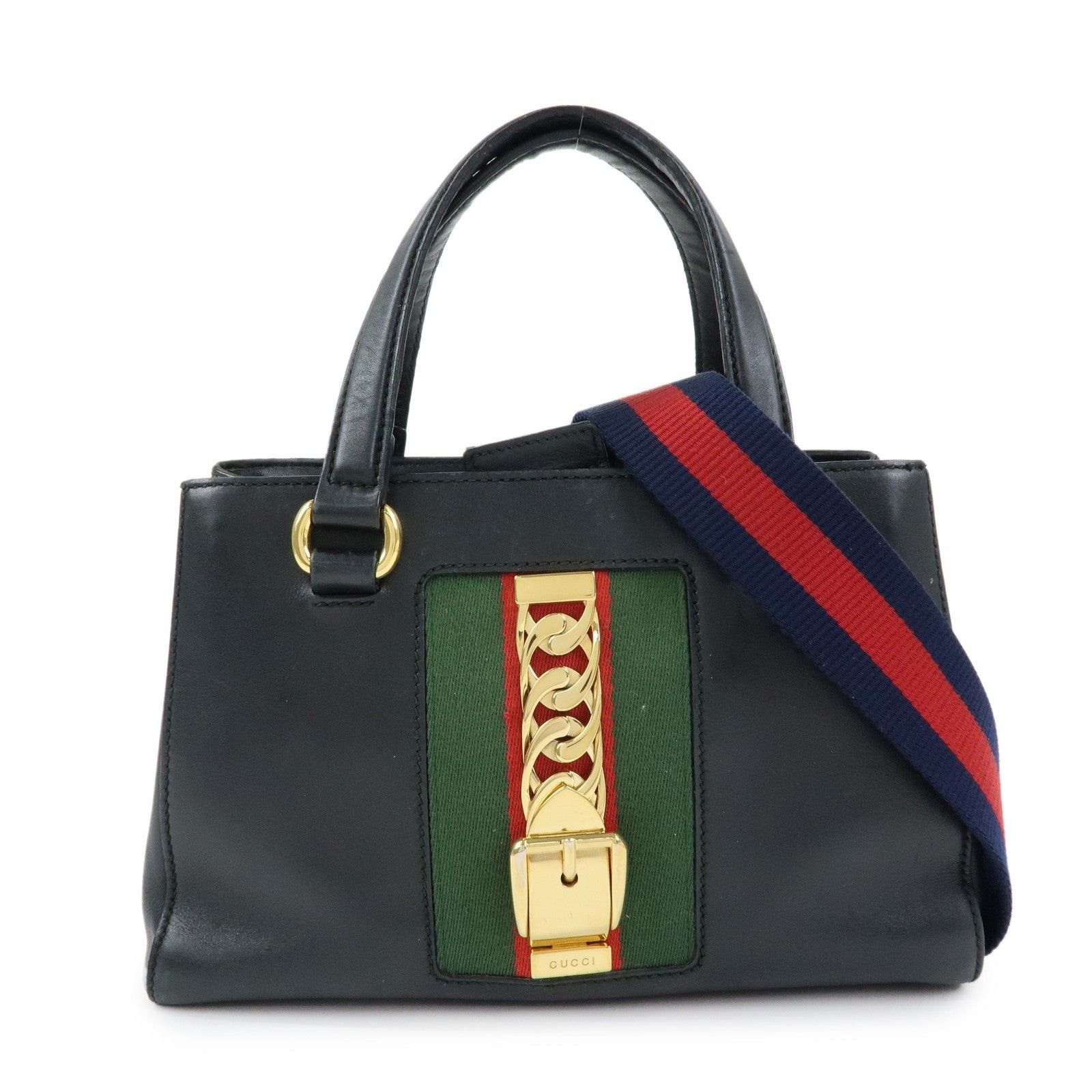 Gucci Gucci Sylvie Top Handle Bag Calfskin Black Size ONE SIZE - 1 Thumbnail