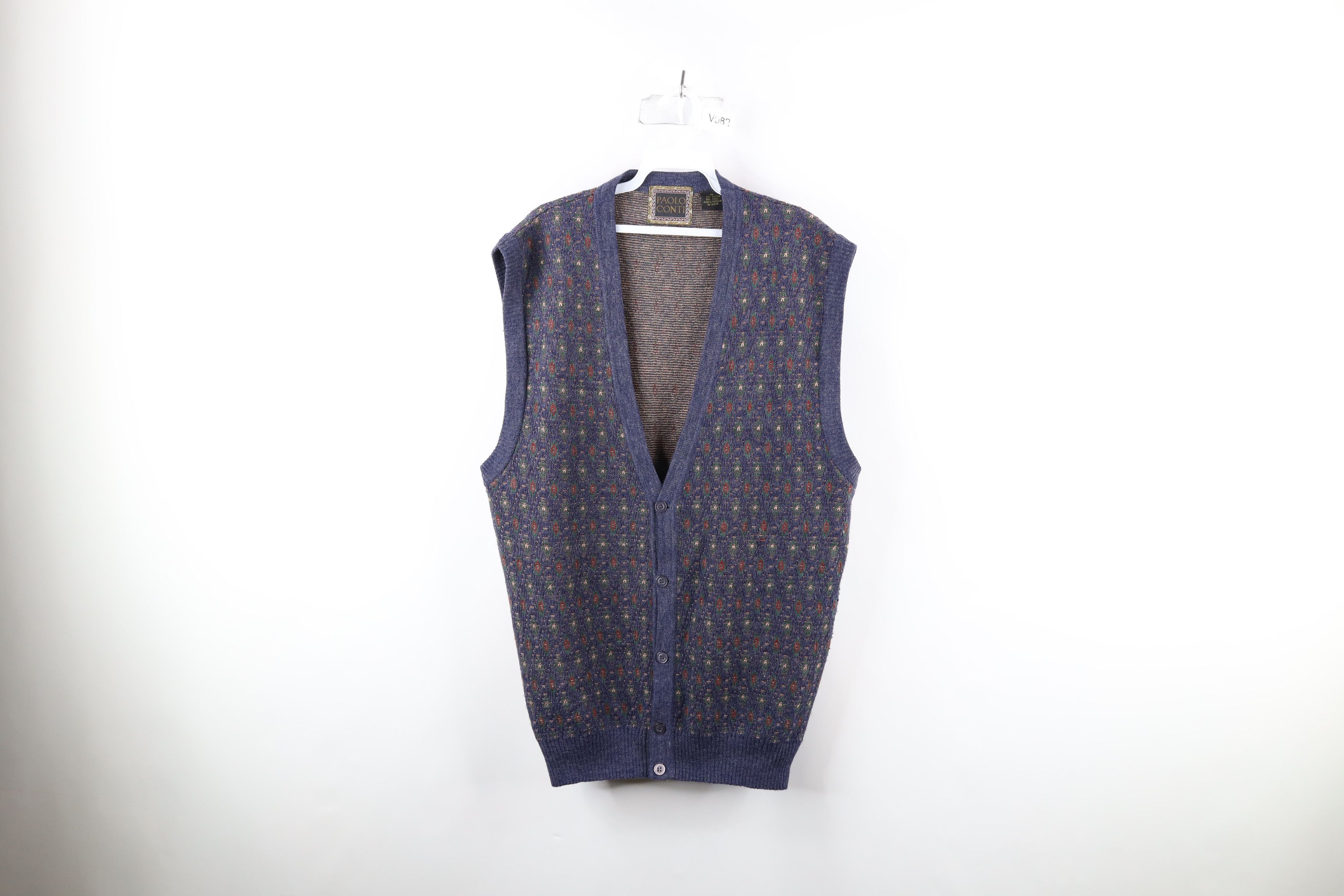 Image of Vintage 90's Coogi Style Wool Blend Knit Diamond Sweater Vest, Men's (Size XL)