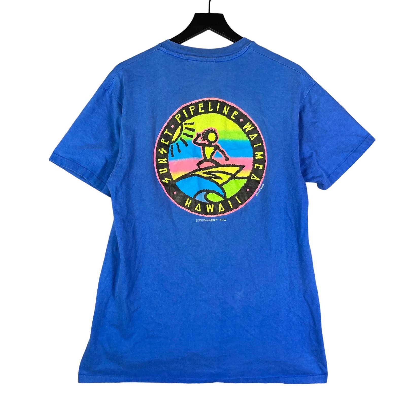 Hanes Waimea Hawaii Vintage Shirt 90s Mens Blue Adult Graphic XL Size US XL / EU 56 / 4 - 1 Thumbnail