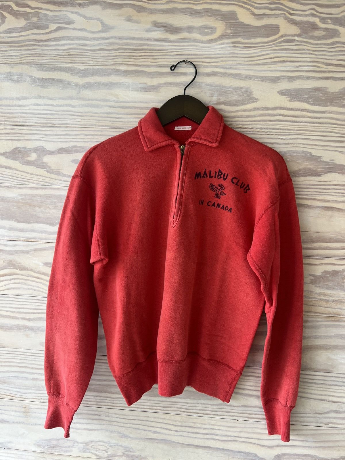 image of 1950S Vintage Sweatshirt in Red, Men's (Size Small)