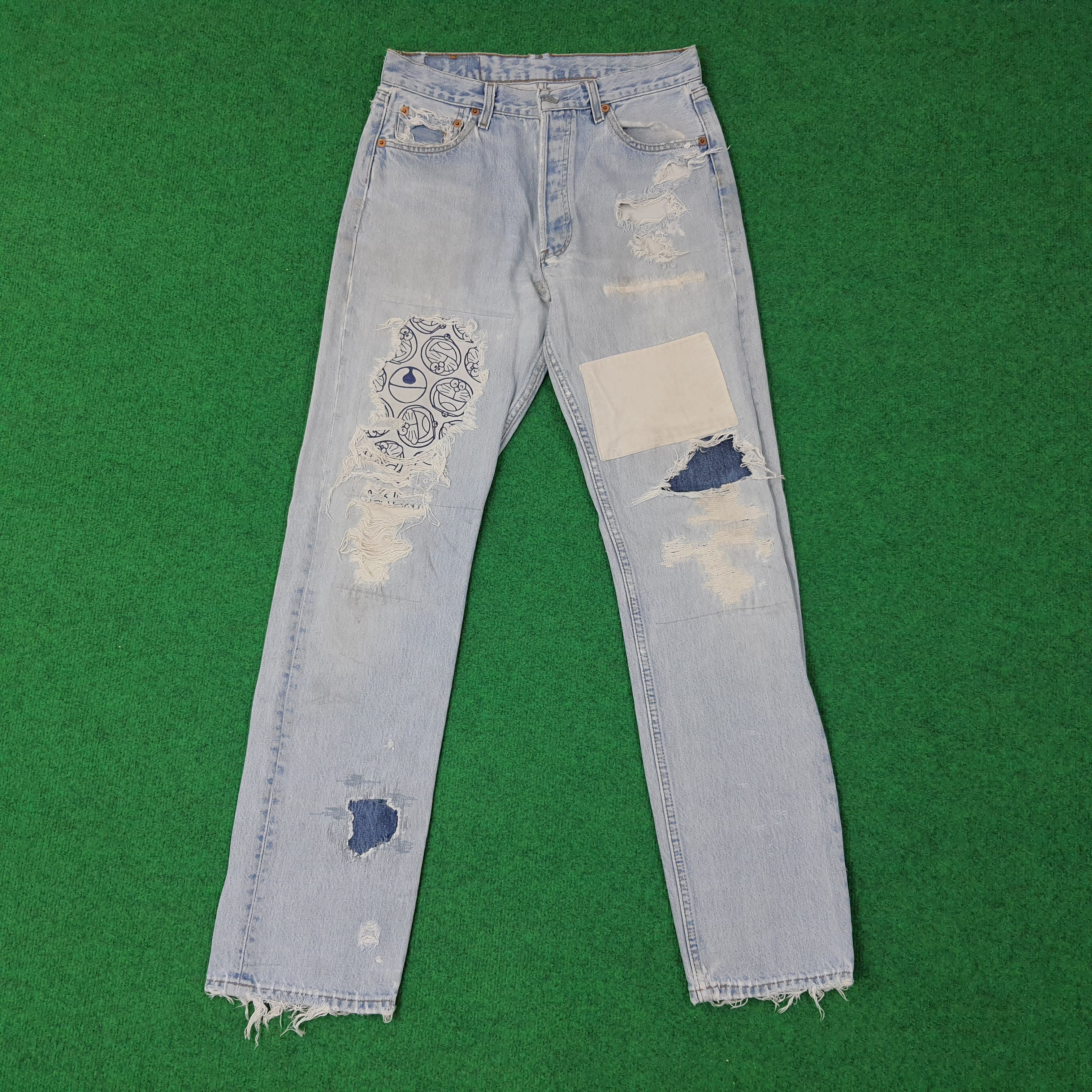 Levi's Vintage Levi's Distressed Doraemon Patchwork Jean C252N17 Size US 28 / EU 44 - 1 Thumbnail