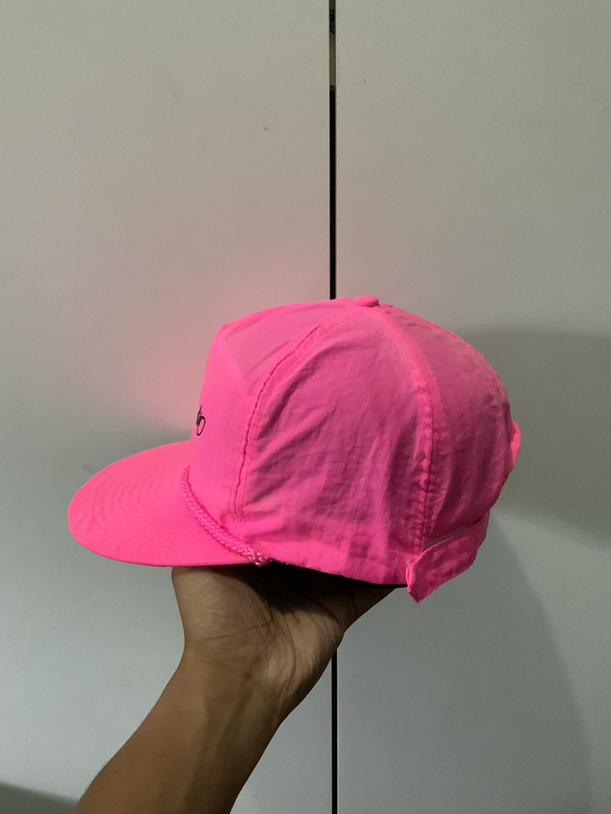 Japanese Brand Vintage KIKK Nadio Nylon Pink Hat Size ONE SIZE - 3 Thumbnail