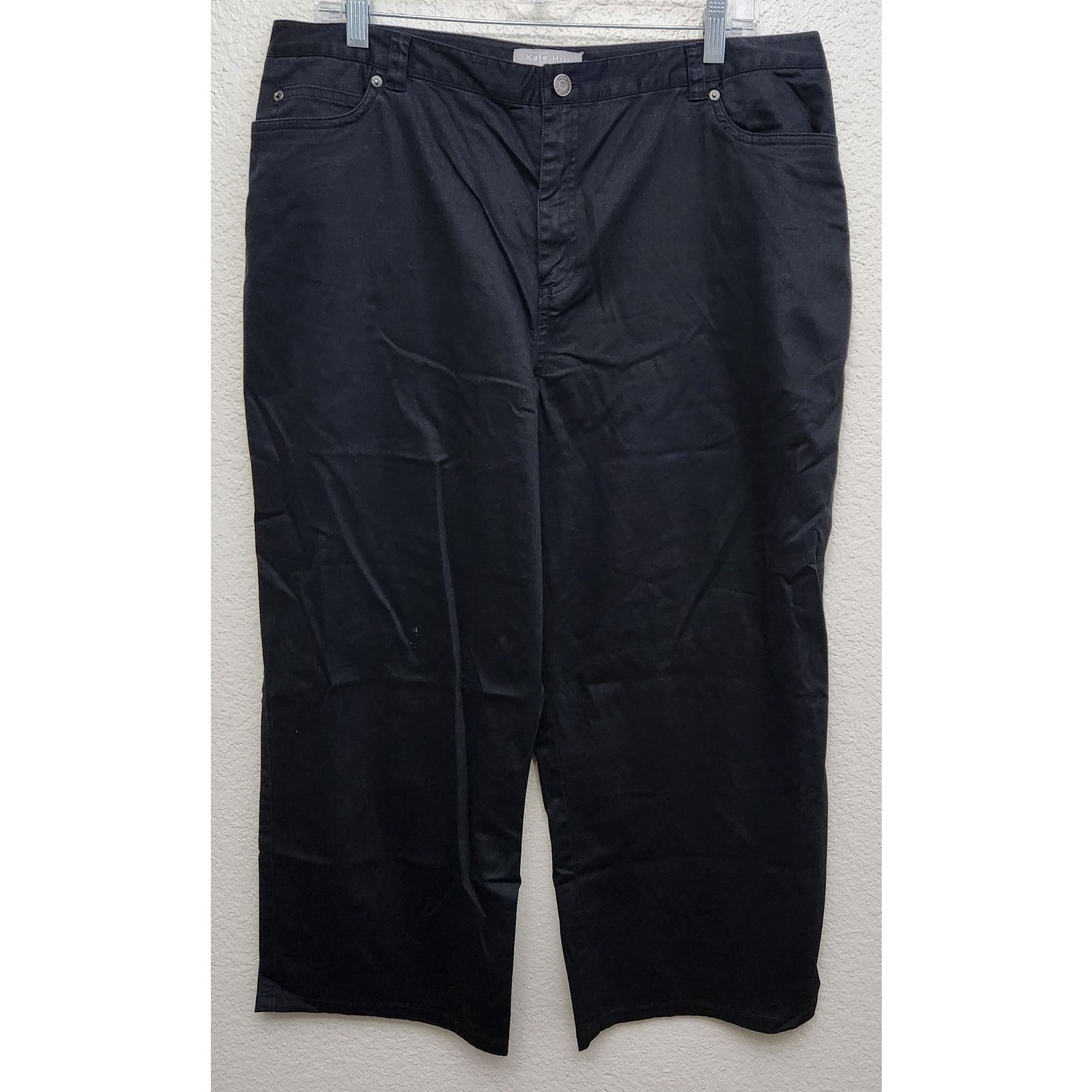 Other Kate Hill Casual Black Flat Front Ankle Pants 16 Size 38" / US 16 / IT 52 - 1 Thumbnail