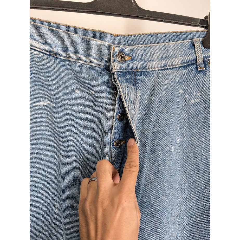 Off-White o1rshd1 Paint Wide Leg Tapered Jeans in Blue Size US 36 / EU 52 - 8 Thumbnail