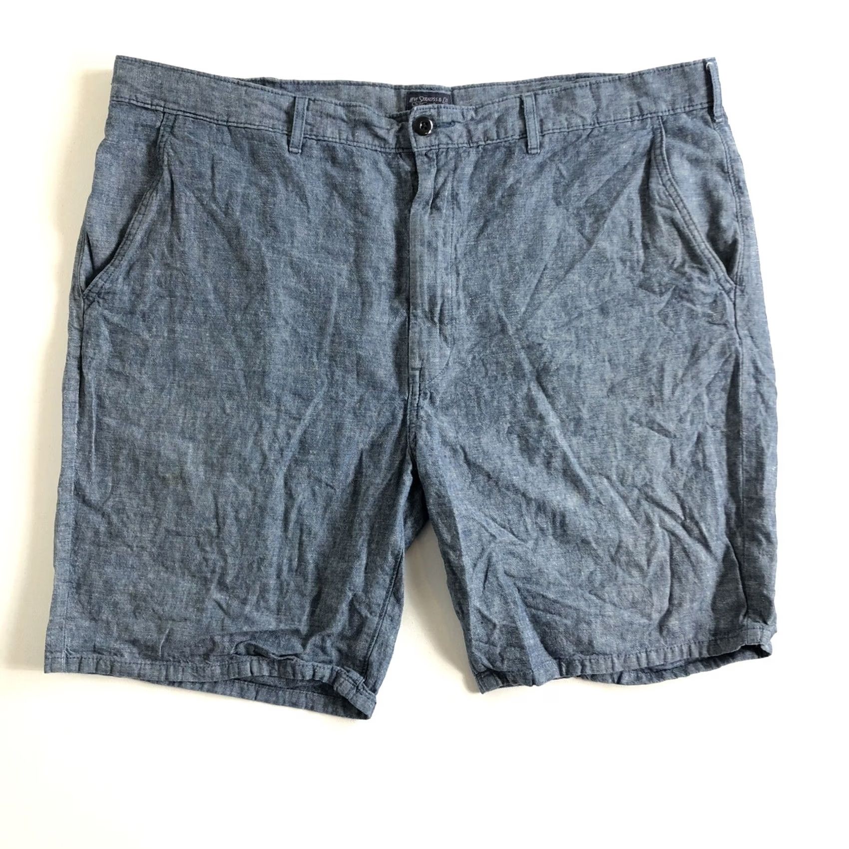Levi's Levi's Shorts Men 42 Blue Linen Blend Chambray Flat Front Casual Pockets Summer Spring Fall Cotton Linen Size US 42 / EU 58 - 2 Thumbnail