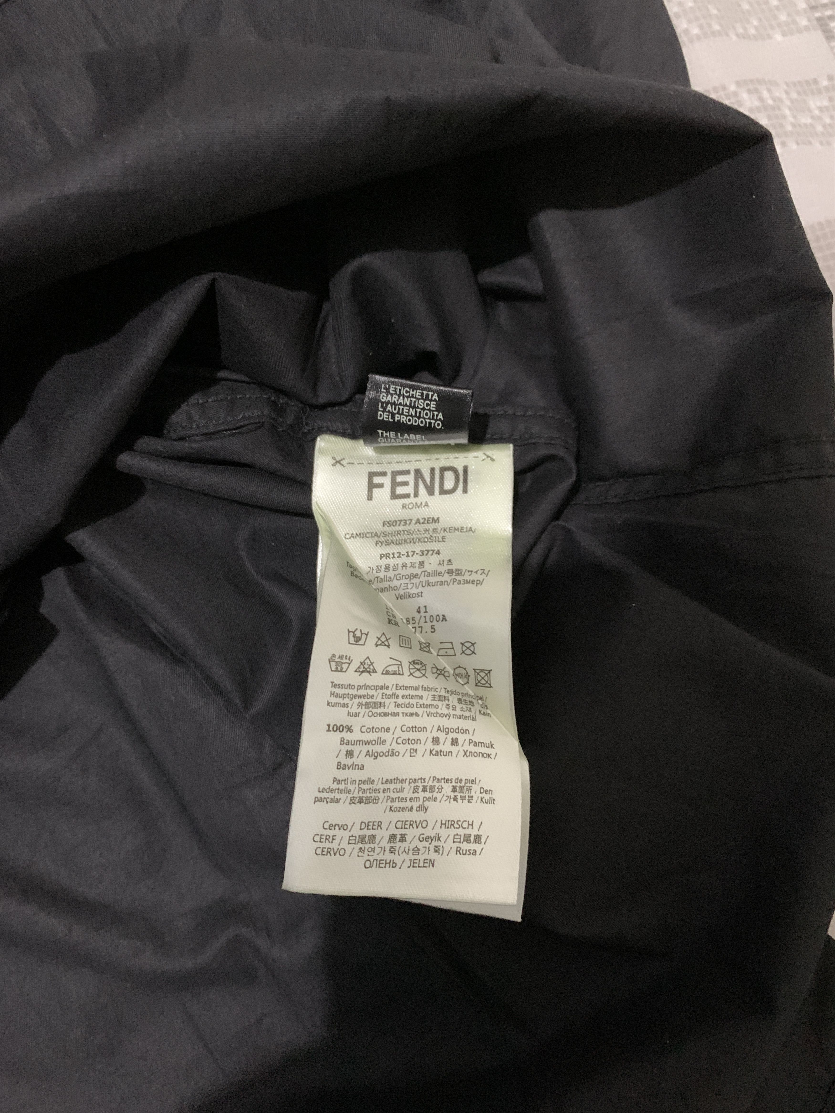 Fendi Black Monster Eye Long Sleeve Shirt Size 40L - 4 Thumbnail