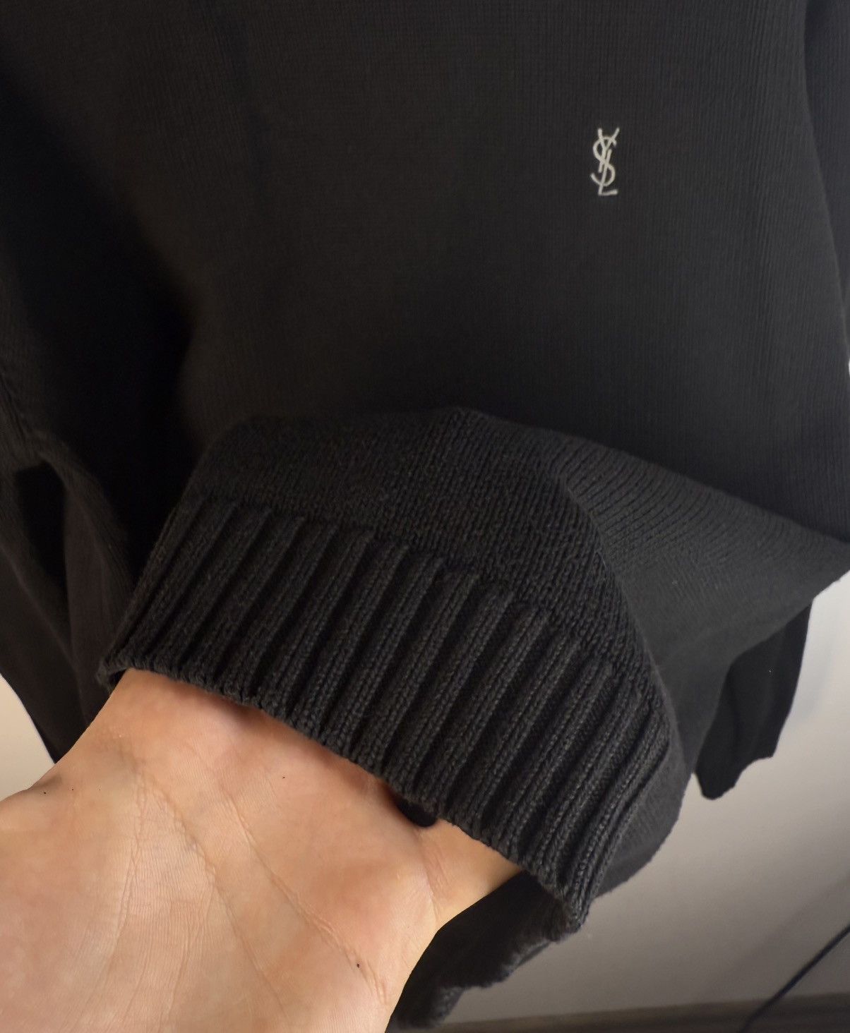 Yves Saint Laurent Black YSL Sweater Knit Size US M / EU 48-50 / 2 - 15 Thumbnail