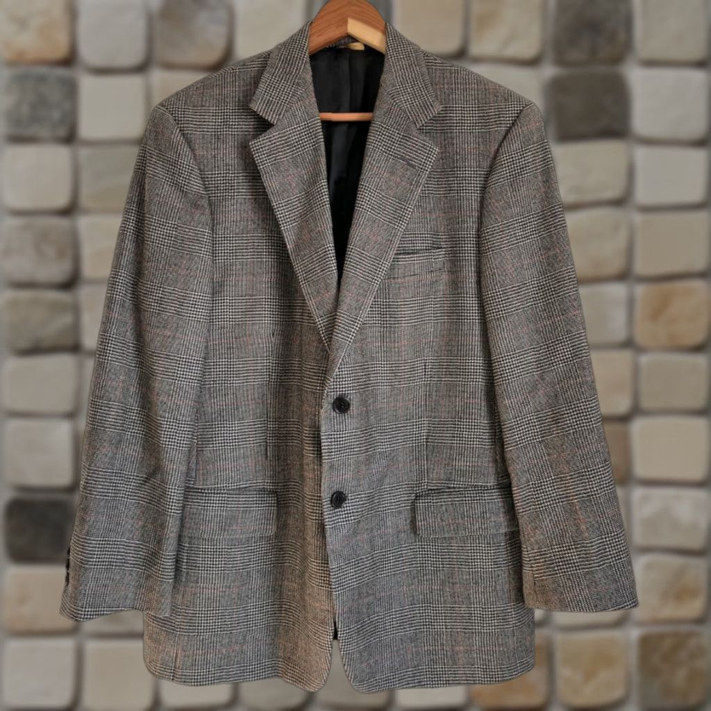 Brooks Brothers Brooks Brothers Loro Piana Zelander Blazer Jacket Men’s Wool Brown 42 Short Plaid Button Old/Italy Made in Italy Classic City Preppy Mens Size 42R - 1 Thumbnail