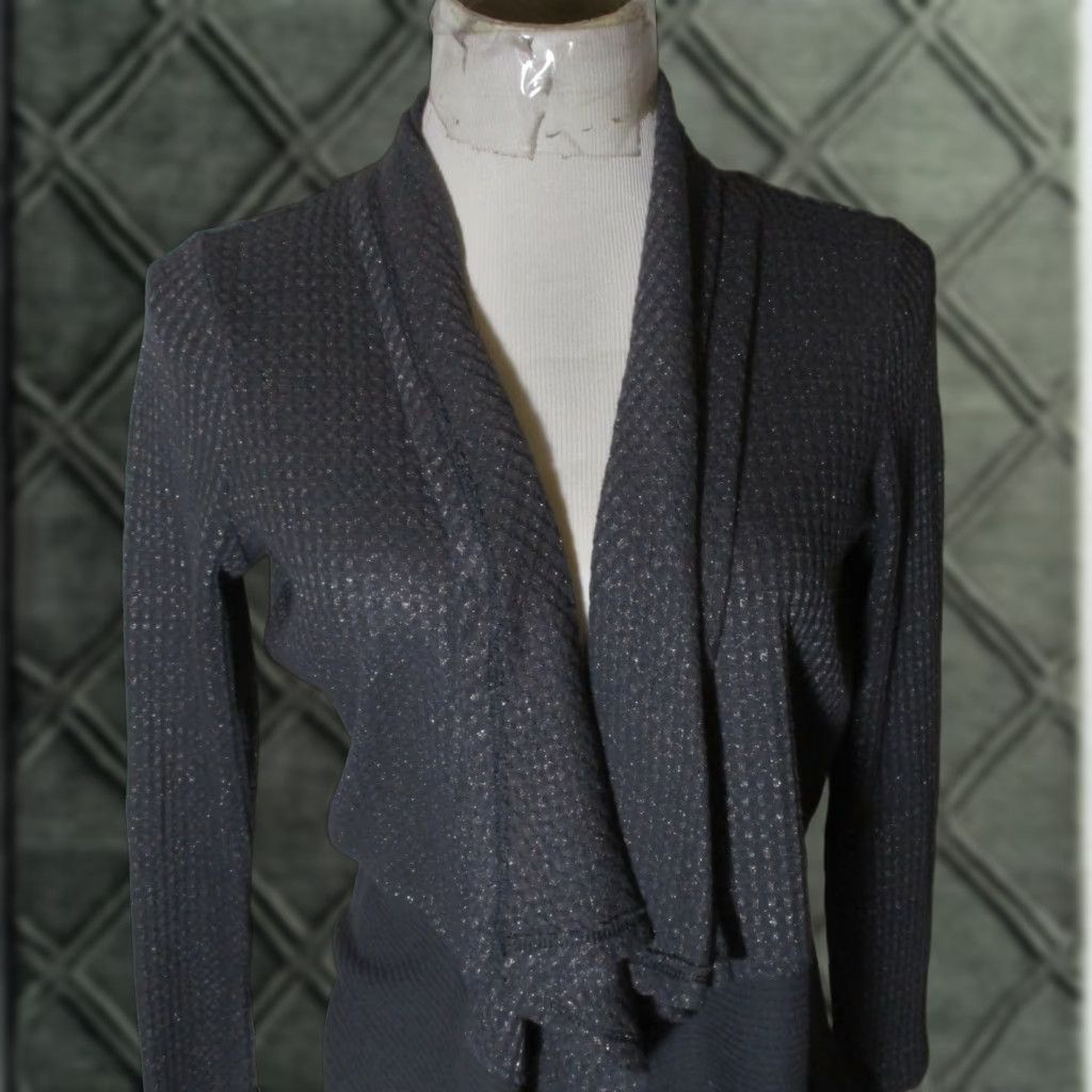 Juicy Couture JUICY COUTURE Cardigan Sweater Gray Metallic Wrap Women's S Casual All Seasons Size S / US 4 / IT 40 - 1 Thumbnail