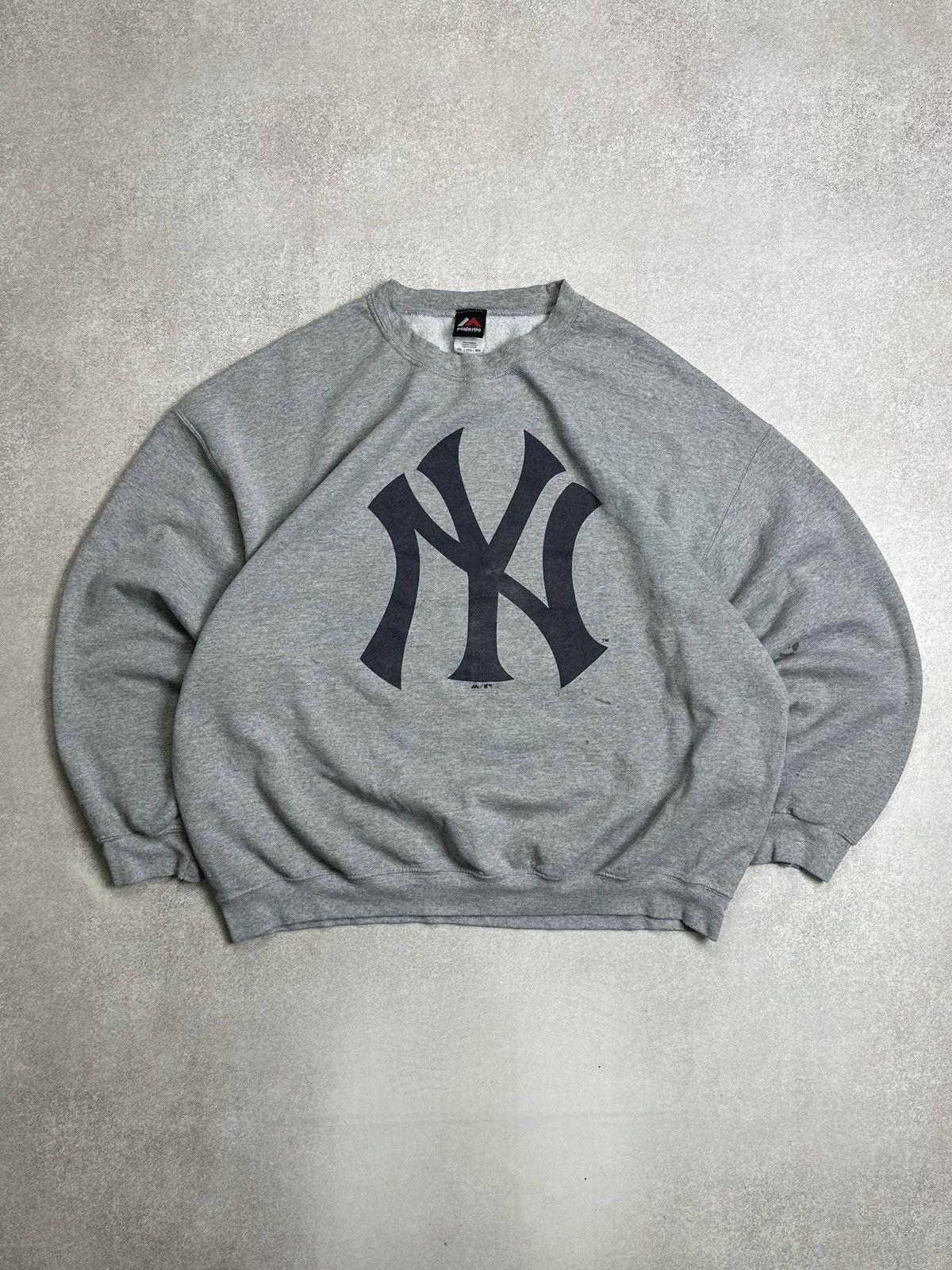 New York Yankees Vintage NY New York Yankees Majestic Boxy Sweatshirt Retro Size US XXL / EU 58 / 5 - 1 Thumbnail