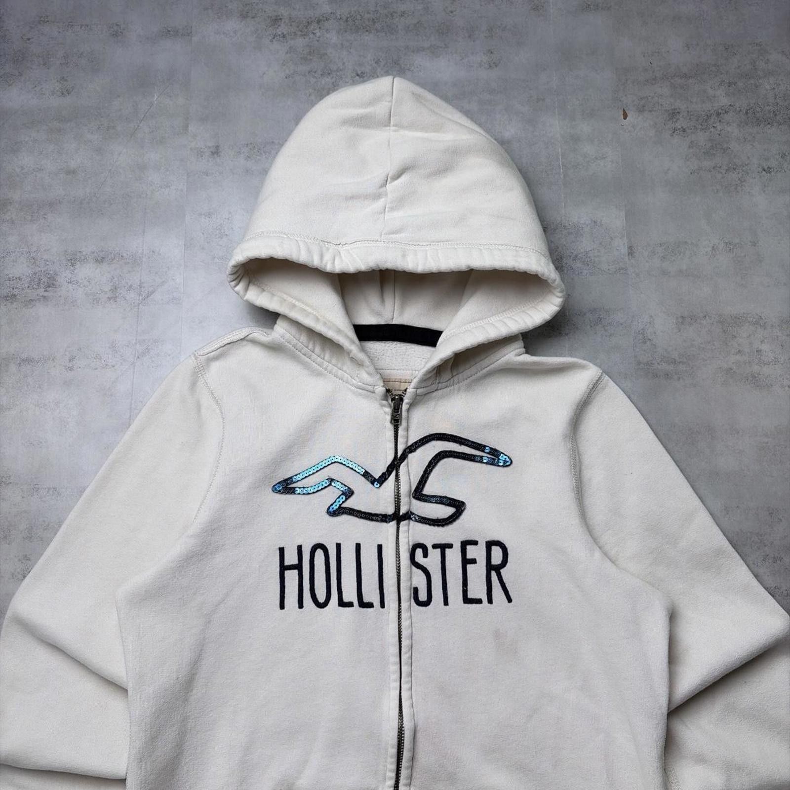 Other Y2K White Hollister Surf Grunge Zip Up Hoodie Size L / US 10 / IT 46 - 3 Thumbnail
