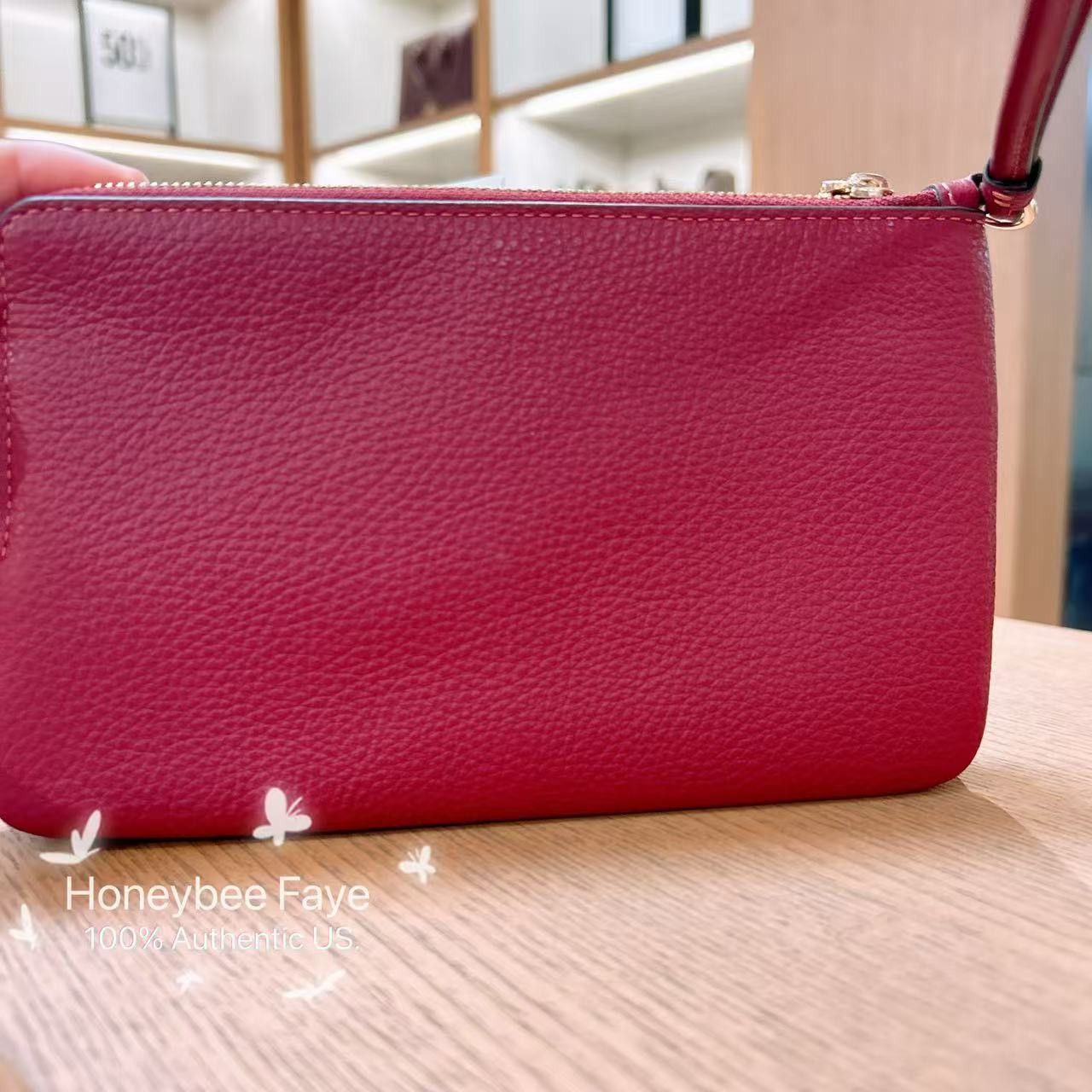 Coach 🍒 Double Zip Wallet In Signature Canvas With Cherry CZ763 Size ONE SIZE - 3 Thumbnail