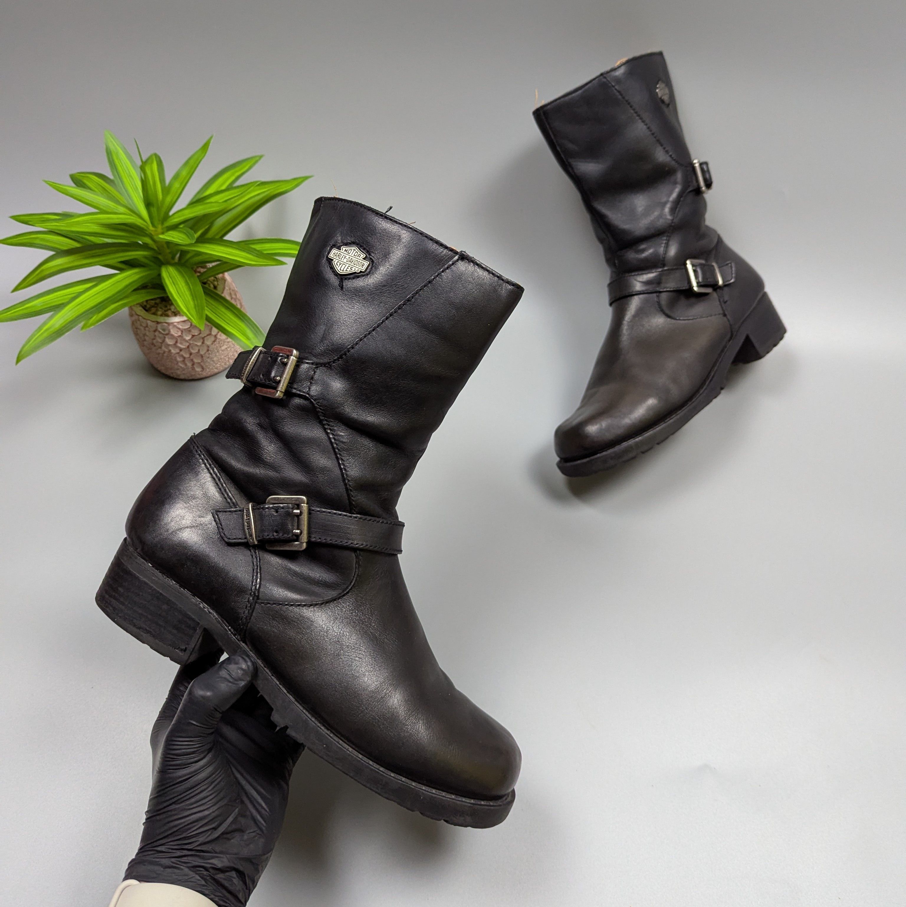 Harley Davidson Harley Davidson Womens VTG Leather Biker Motorcycle Boots Size US 9.5 / IT 39.5 - 2 Thumbnail