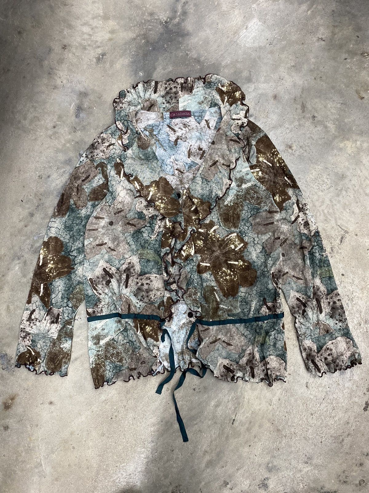 If Six Was Nine × Japanese Brand ISSEY MIYAKE YOHJI STYLE blouses flower calabaza Size M / US 6-8 / IT 42-44 - 3 Thumbnail