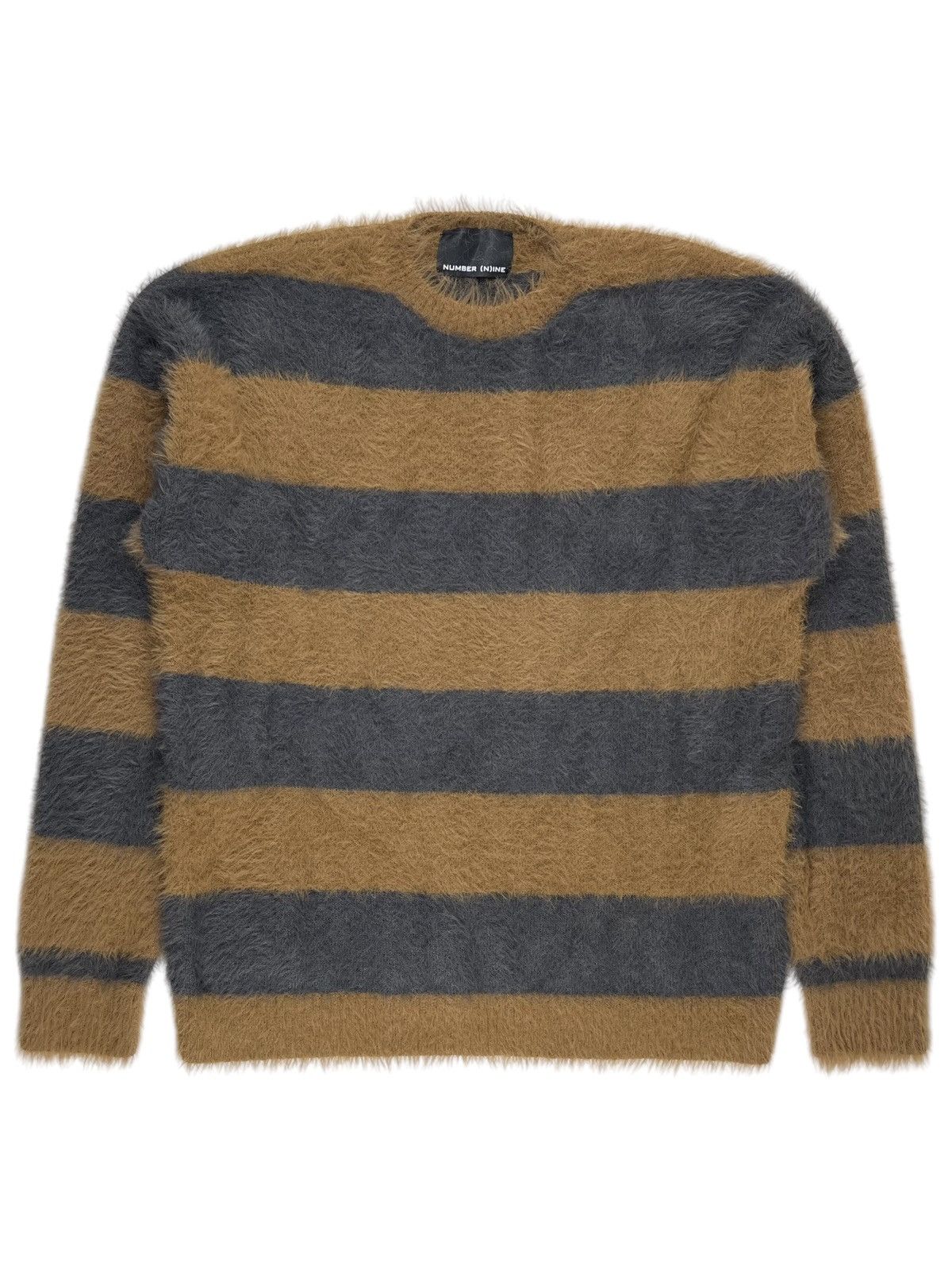 Number (N)ine Furry Feather Knit Striped Sweater Orange