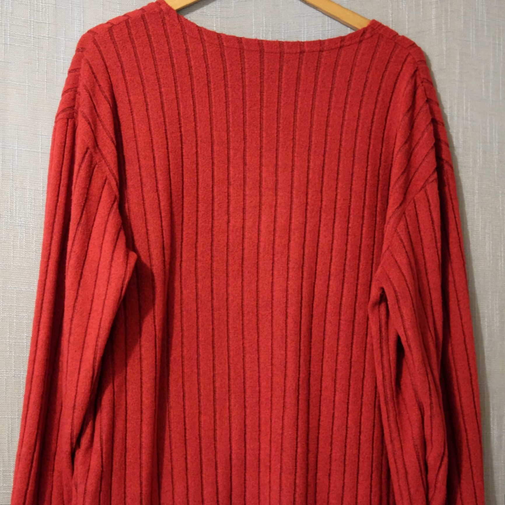Shein EUC Shein Red Longsleeve Open Front Cardigan Sweater Soft Women's XL #H78-26 Size XL / US 12-14 / IT 48-50 - 7 Thumbnail