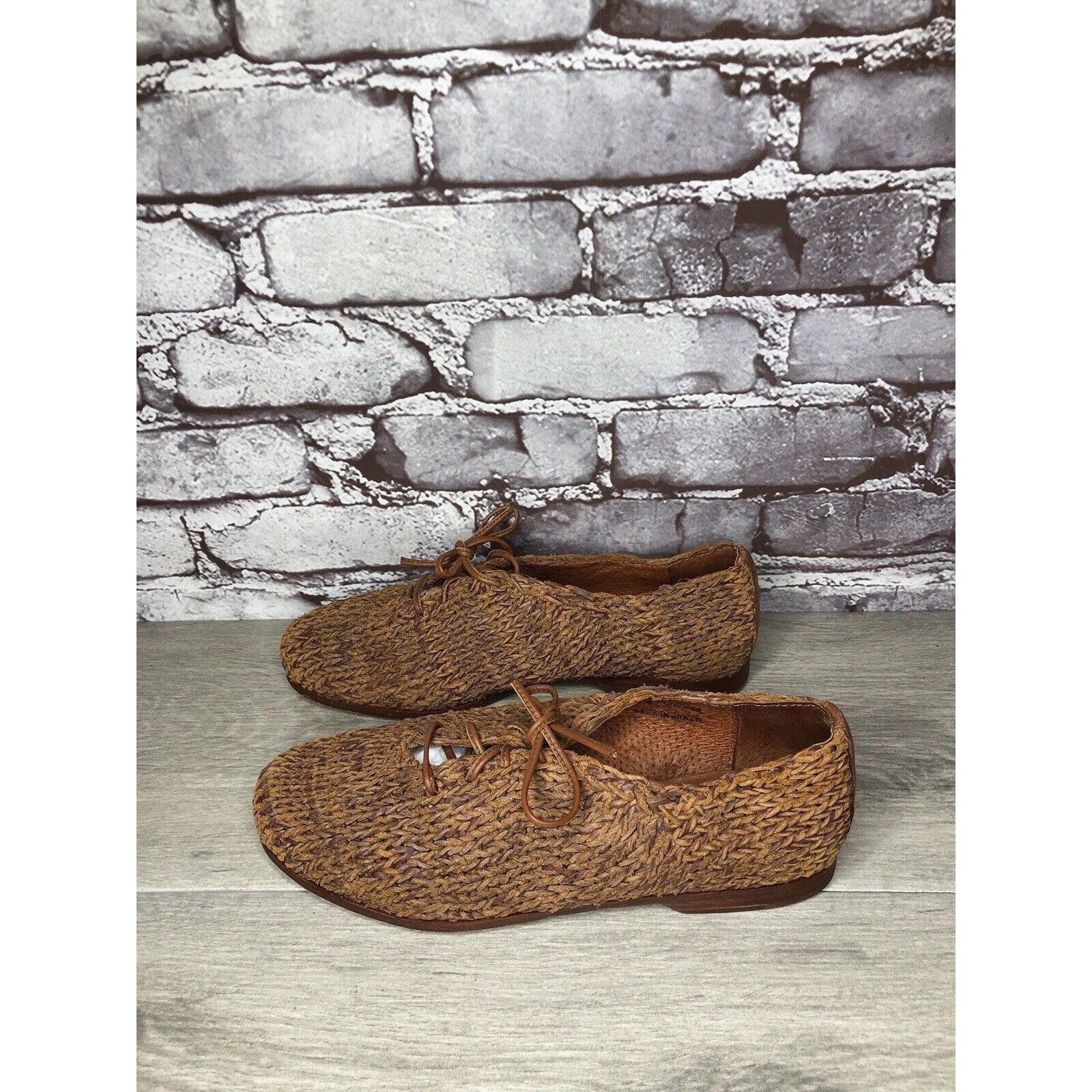 Cole Haan Cole Haan Resort Brown Leather Woven Basket Weave Woven Lace Size US 7.5 / IT 37.5 - 11 Thumbnail