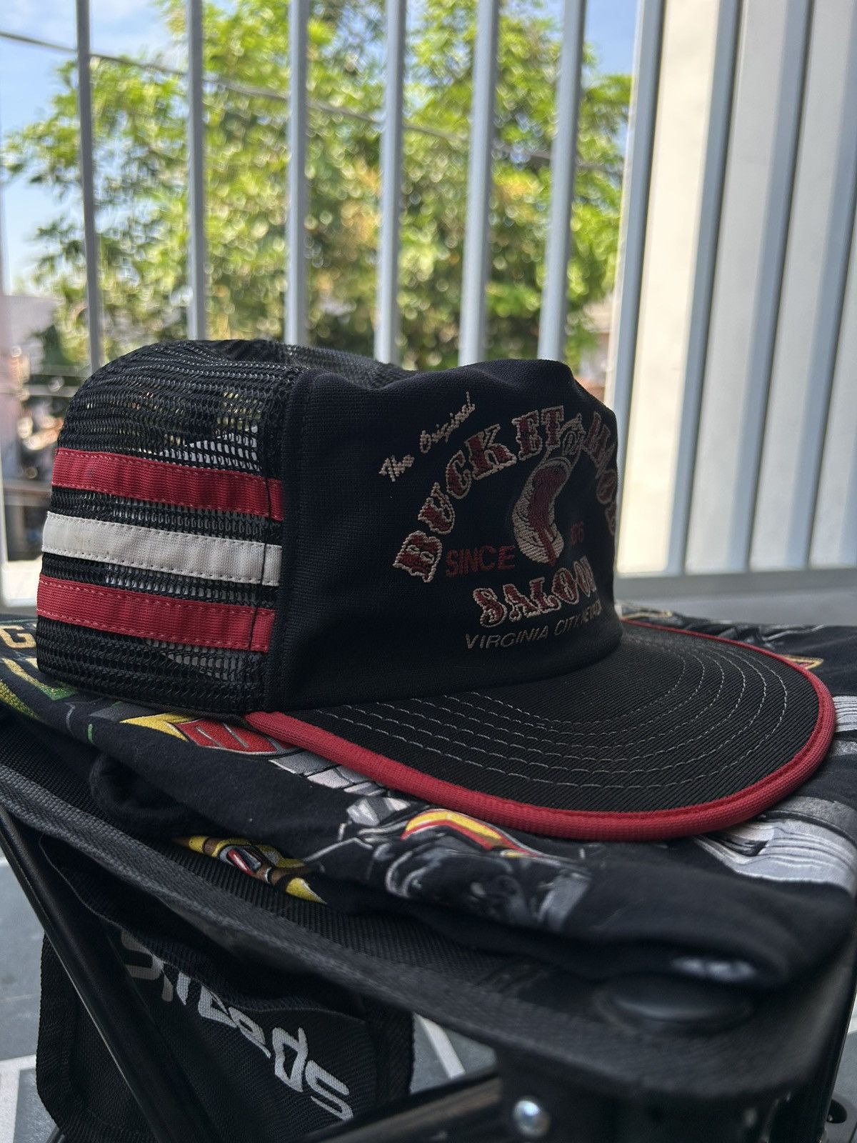 Other Vintage 3 Stripe foam SnapBack Black Bucket of Blood Saloon Size ONE SIZE - 2 Thumbnail