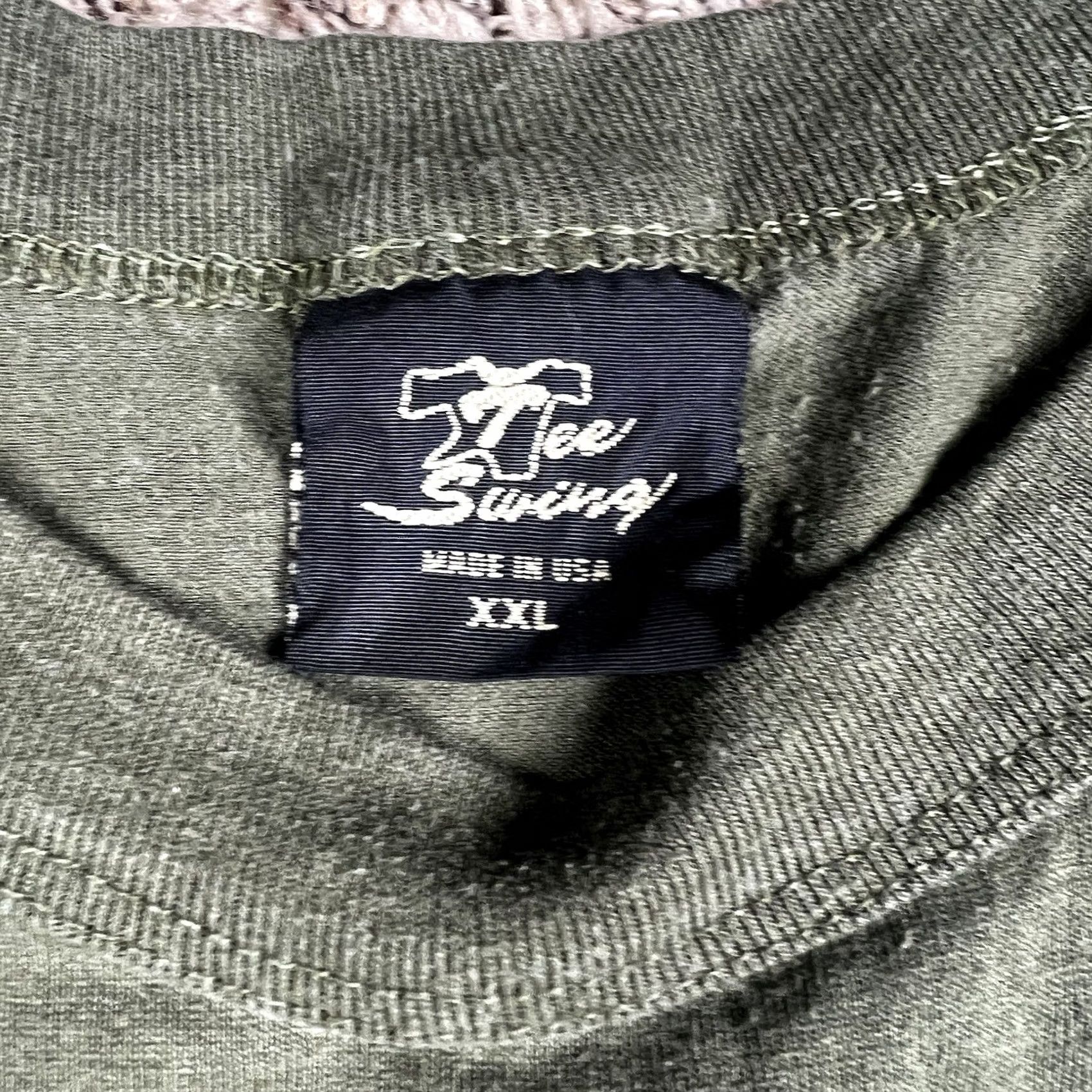Vintage VINTAGE Tee Swing Army Spellout Graphic T-Shirt 2XL Green Army 90s 80s Military Single Stitch Shirt Mens Size US XXL / EU 58 / 5 - 2 Thumbnail