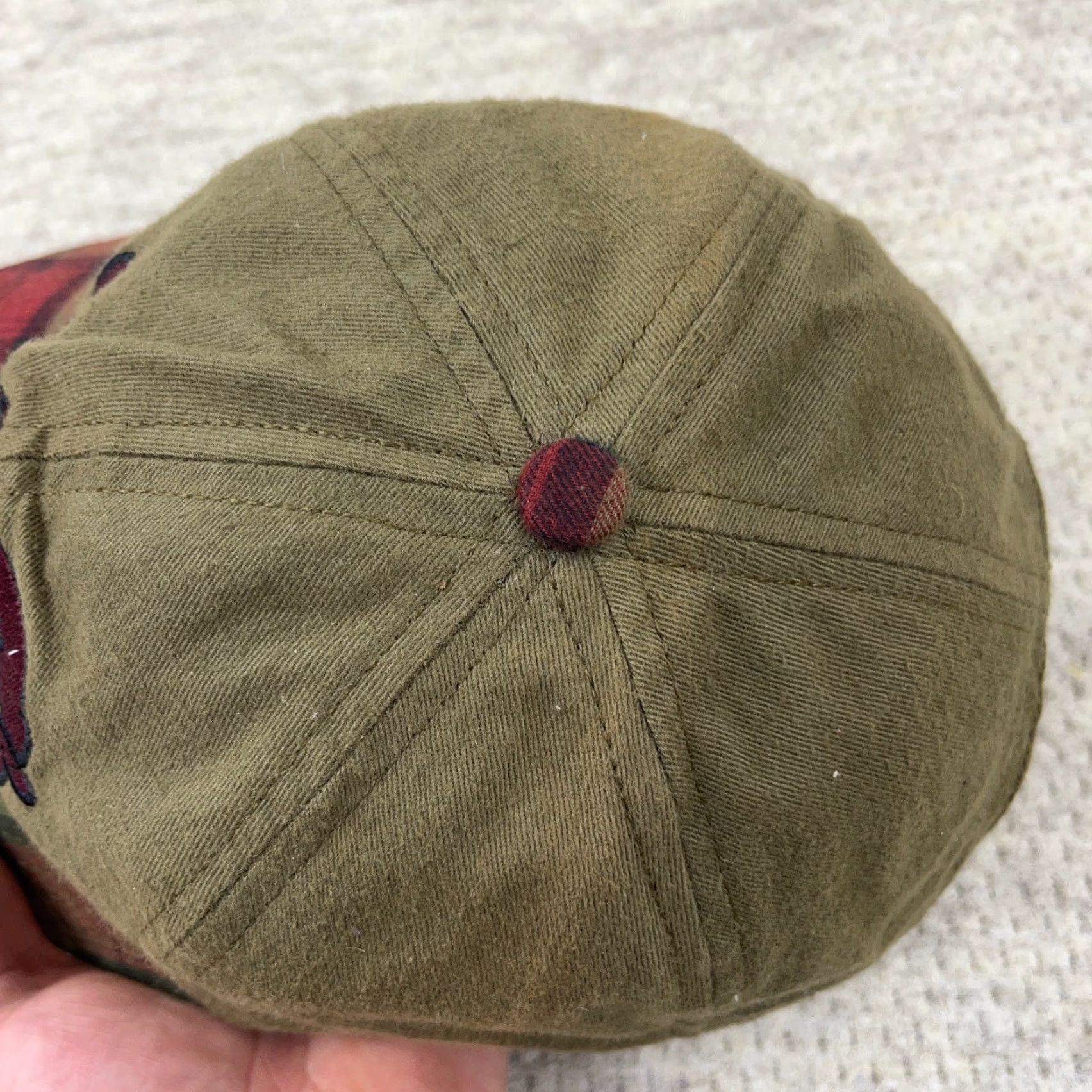 Vintage VINTAGE Wings Of Alaska Hat Cap Snapback Made In USA Green Red Plaid 90s Faded Size ONE SIZE - 5 Thumbnail