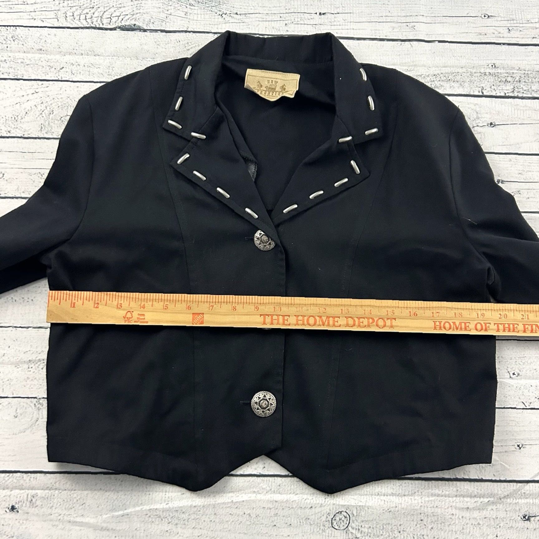 Vintage VINTAGE New Frontier Western Jacket Womens Large Black Cropped Size L / US 10 / IT 46 - 6 Thumbnail