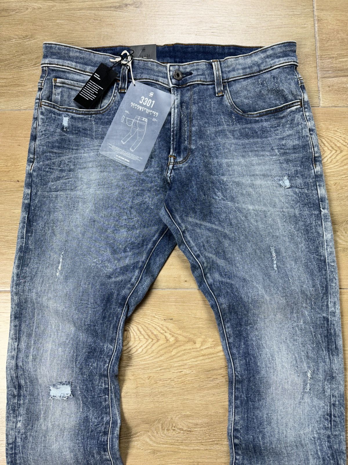 G-Star NEW🏷️ G-Star Raw Deconstructed Super Slim Denim Jeans Size US 34 / EU 50 - 2 Thumbnail