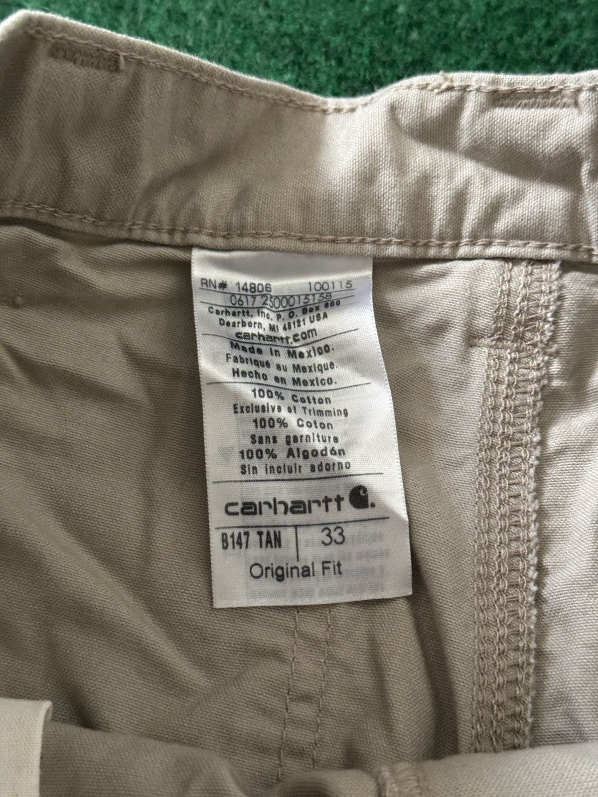 Carhartt Y2K Carhartt Biege Baggy Grunge 12” Carpenter Shorts Size US 33 - 3 Thumbnail