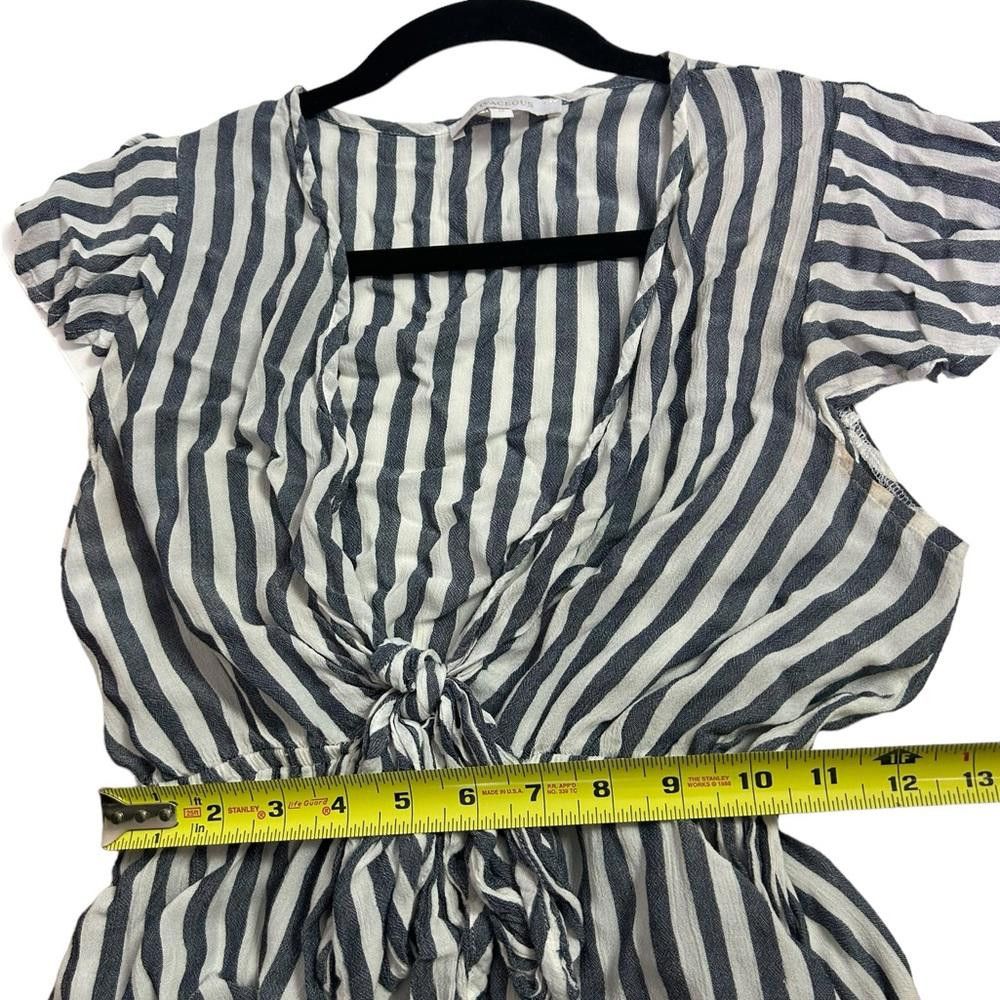 Designer Olivaceous l Striped Low Plunge High Low Dress Small Size S / US 4 / IT 40 - 8 Thumbnail